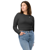 Basics - Anthracite Long Sleeve Crop Top