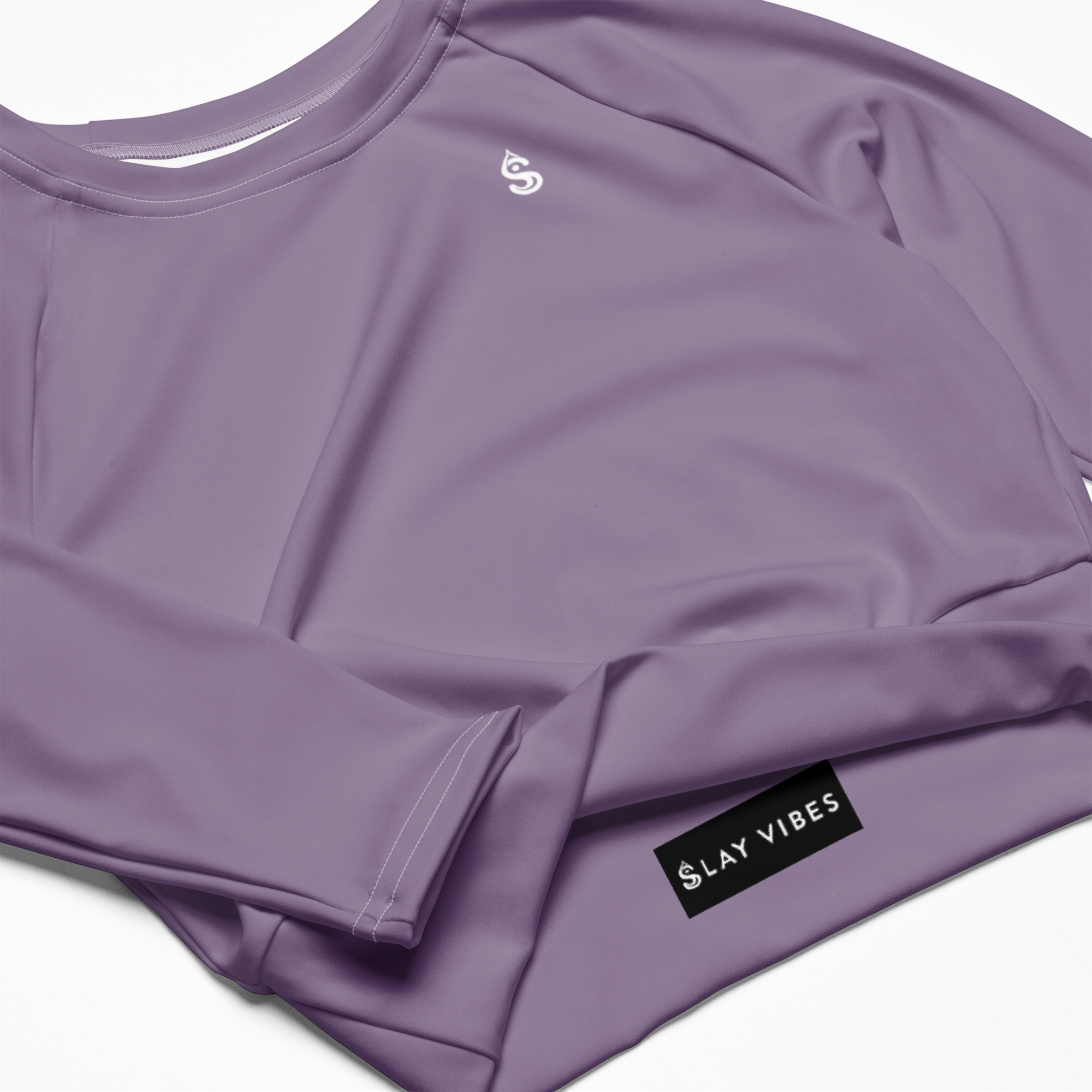 Basics - Lavender Long Sleeve Crop Top