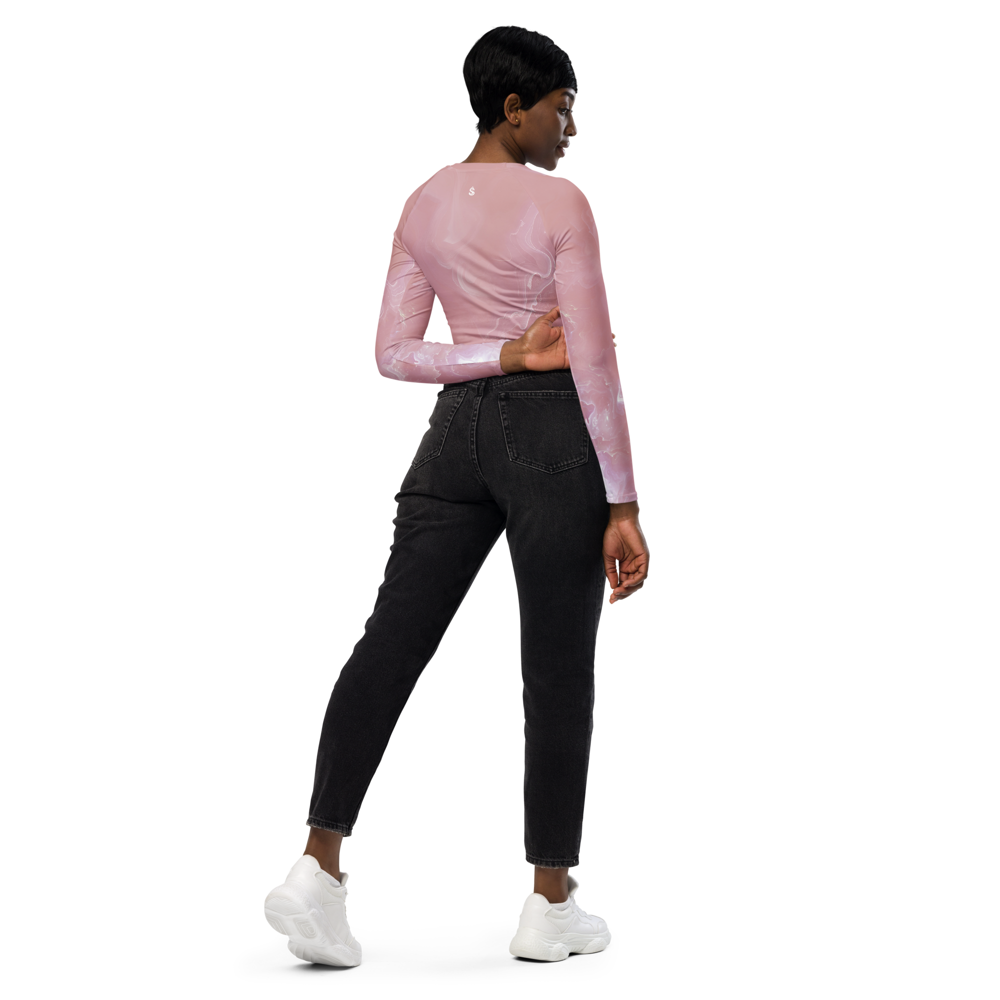 Awaken - Rose Long Sleeve Crop Top