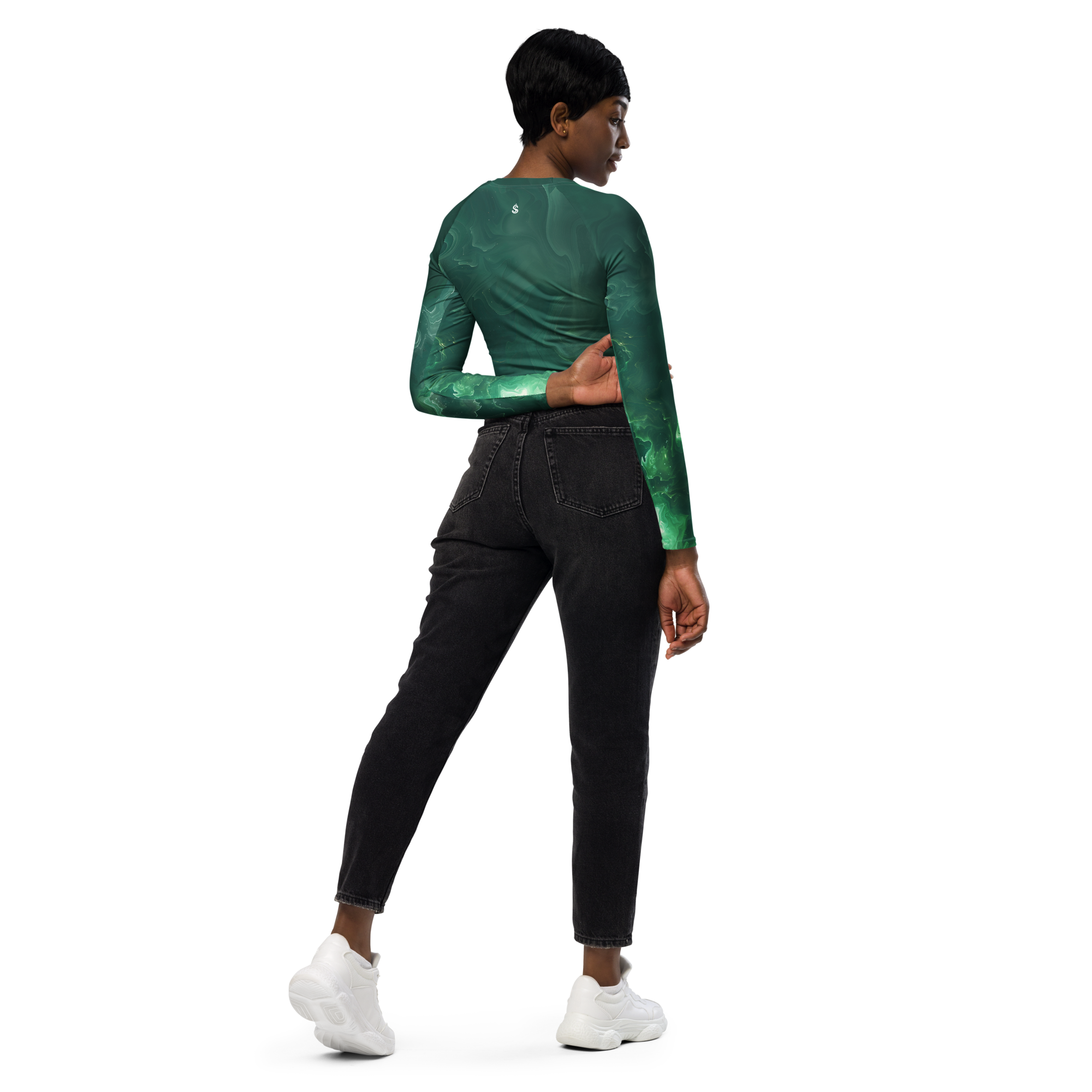 Awaken - Green Long Sleeve Crop Top