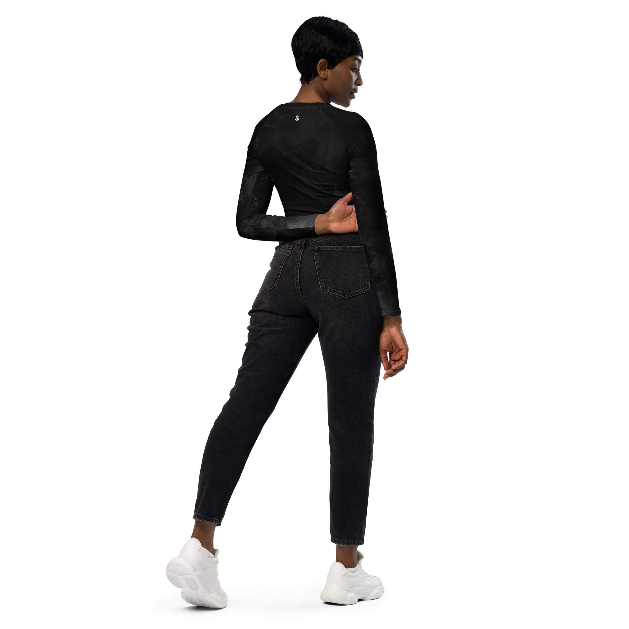 Awaken - Black Long Sleeve Crop Top