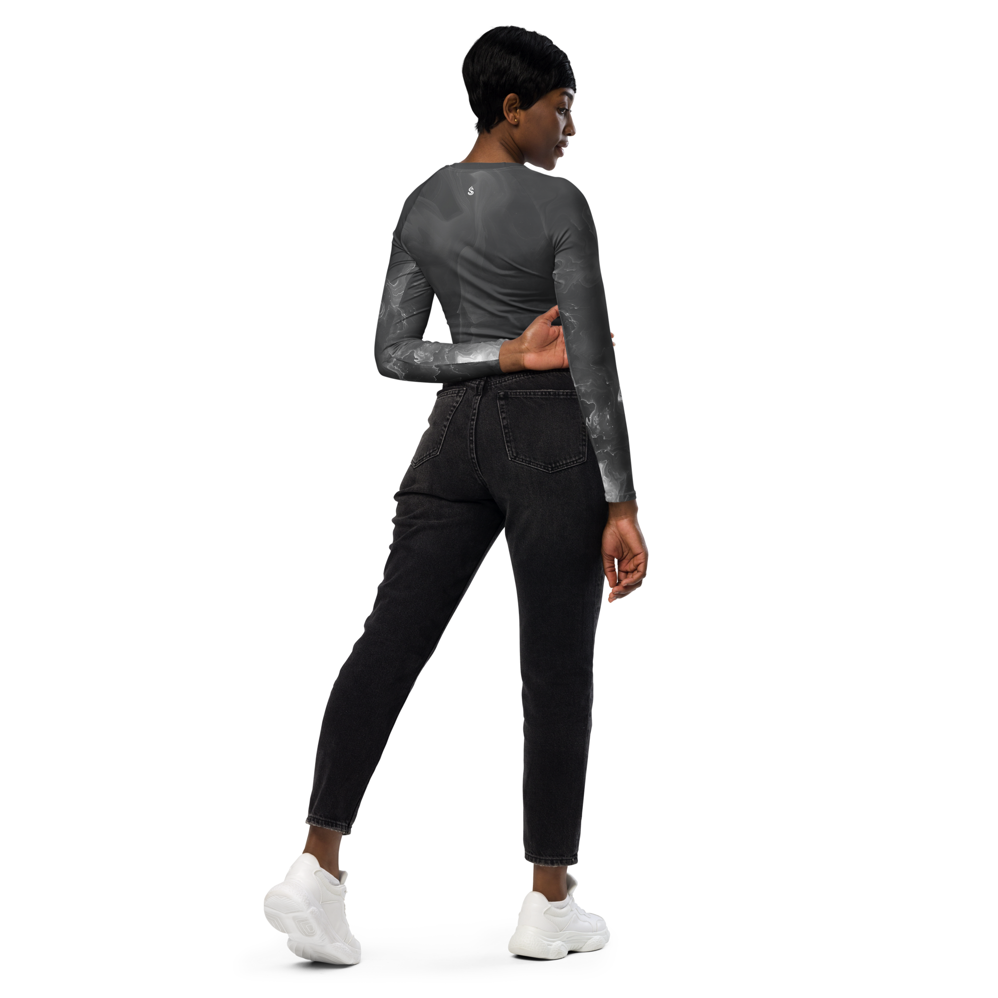 Awaken - Anthracite Long Sleeve Crop Top