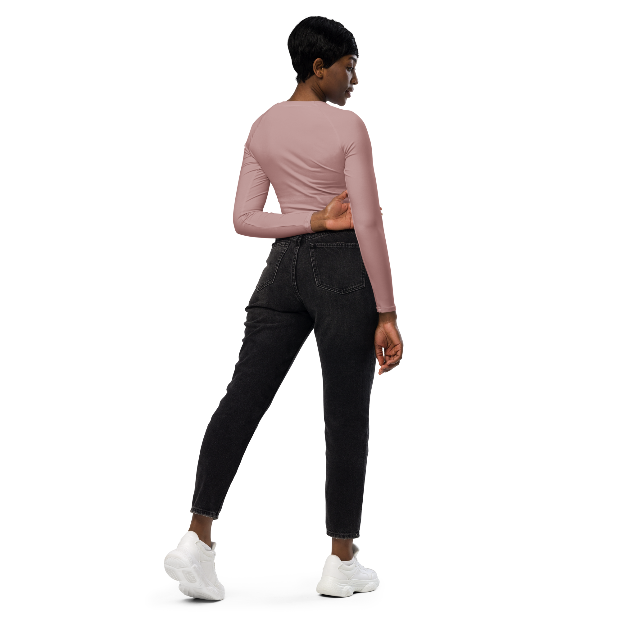 Basics - Rose Long Sleeve Crop Top