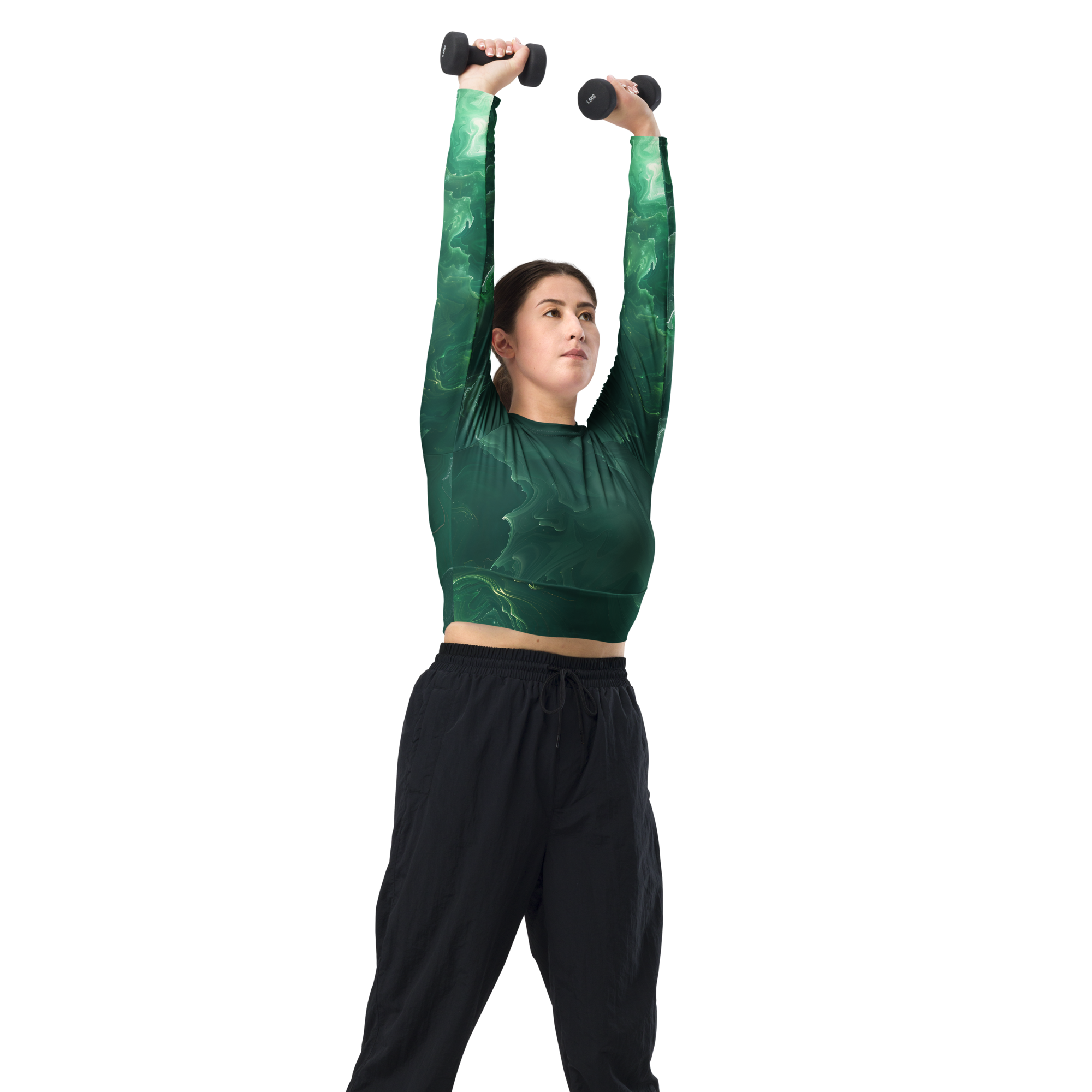 Awaken - Green Long Sleeve Crop Top