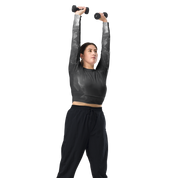 Awaken - Anthracite Long Sleeve Crop Top