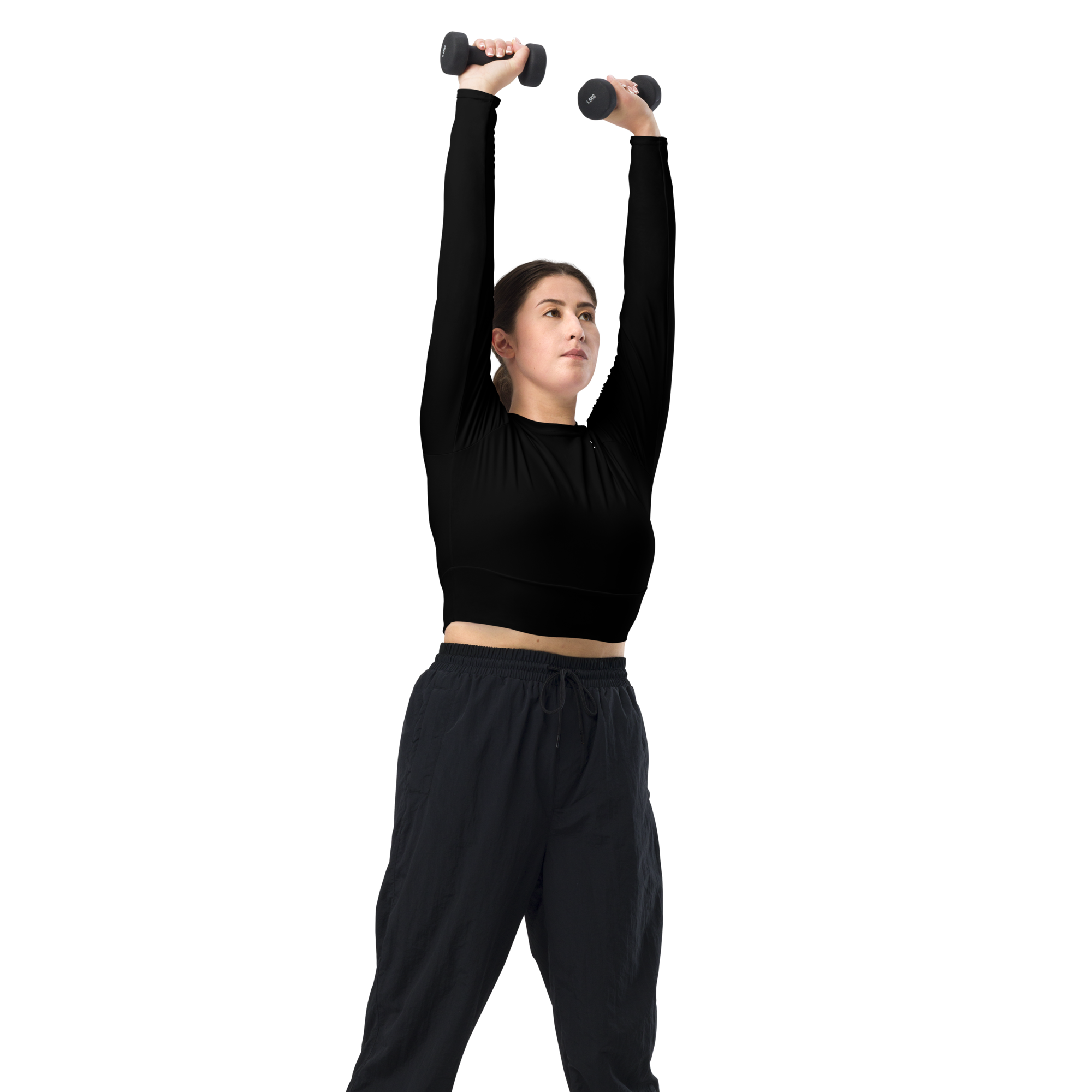 Basics - Black Long Sleeve Crop Top