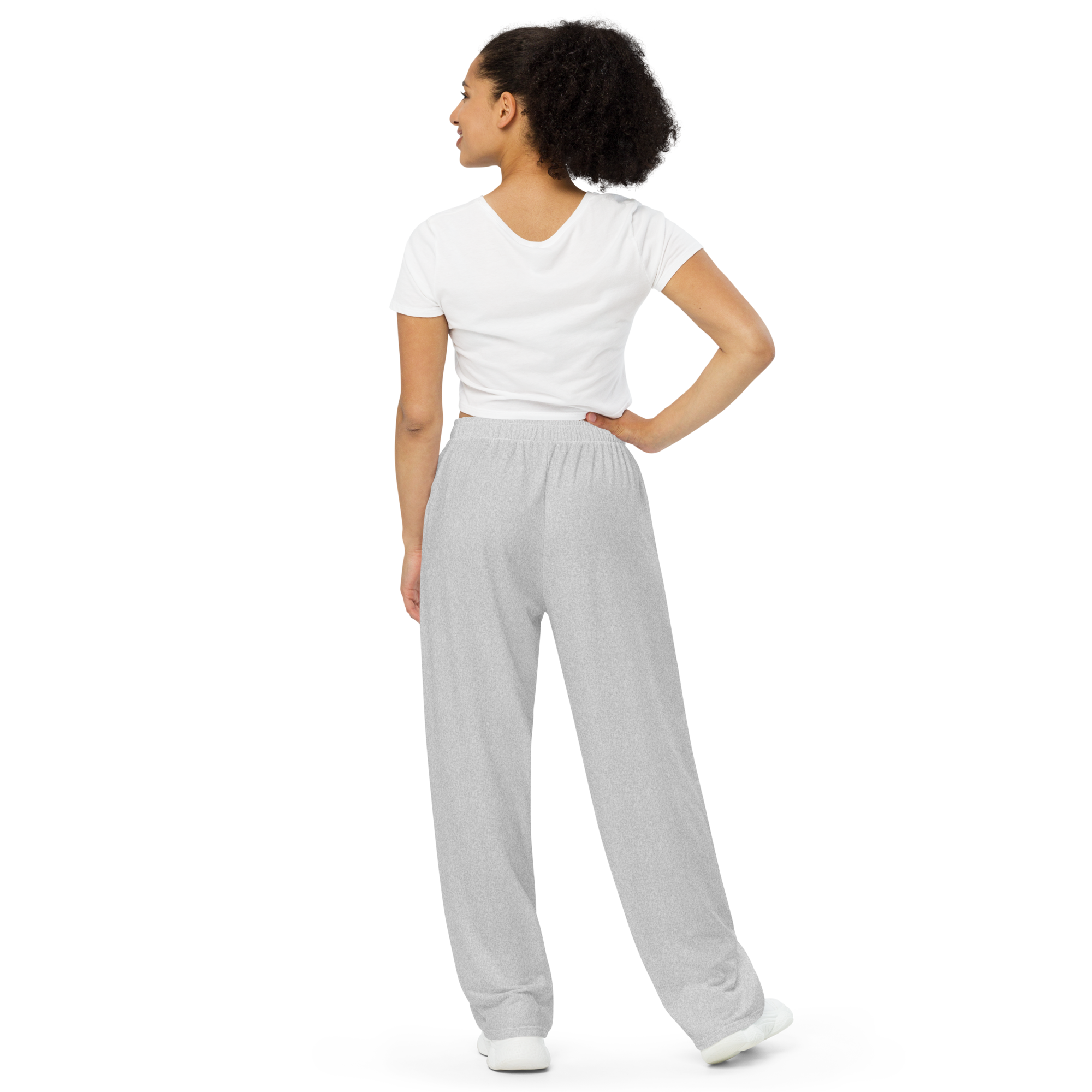 Basics - Heather Light Grey Wide Leg Pants