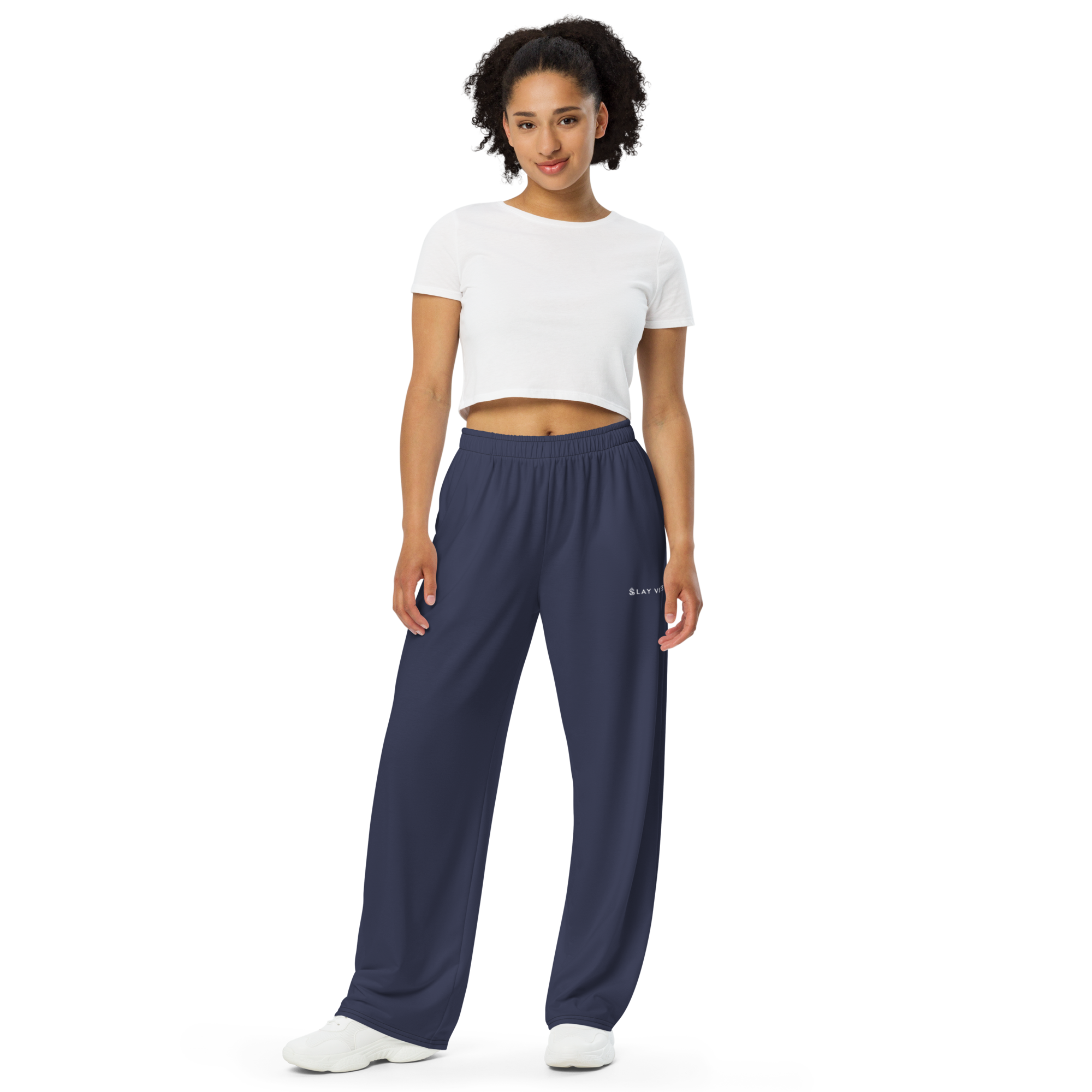 Basics - Navy Wide Leg Pants