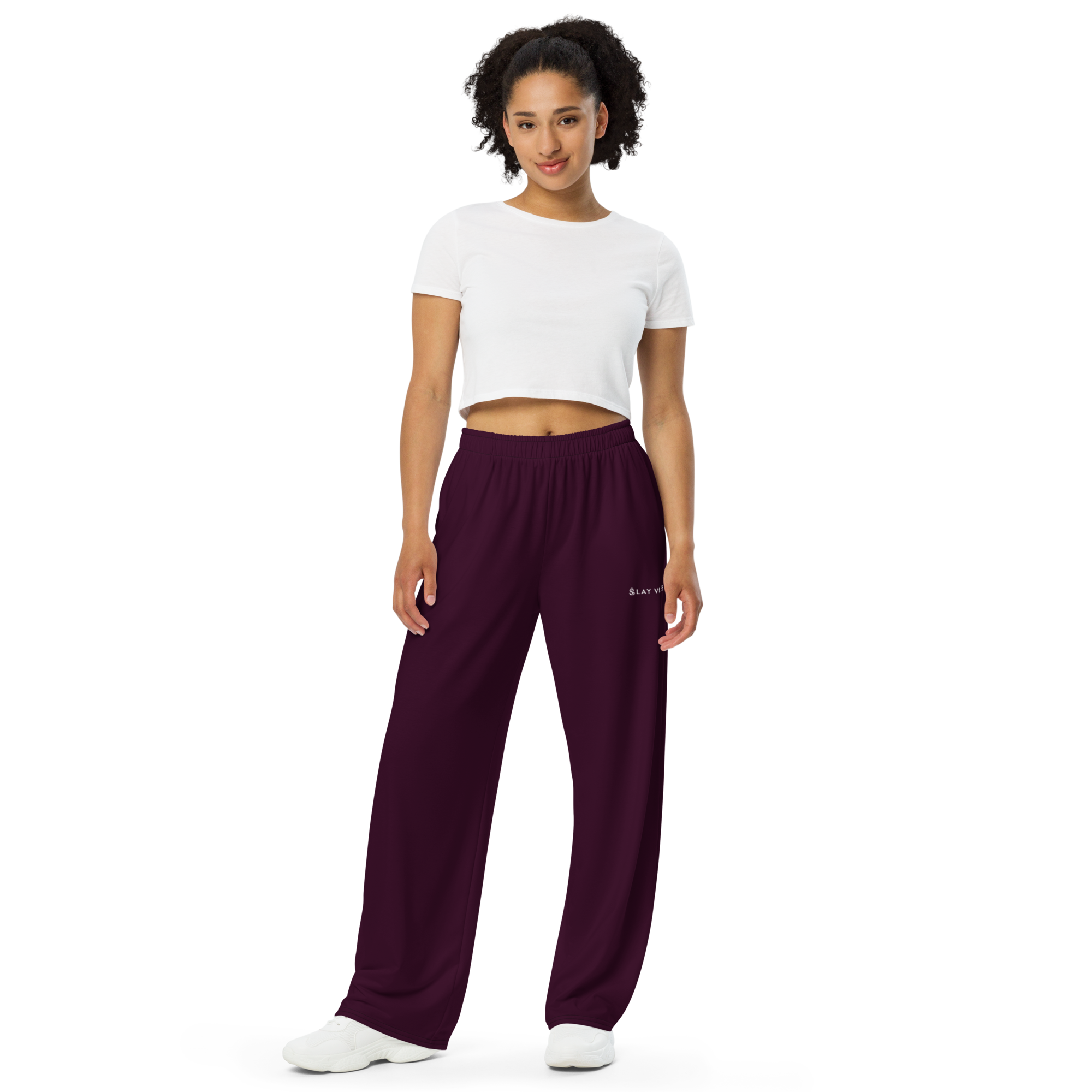 Basics - Eggplant Wide Leg Pants