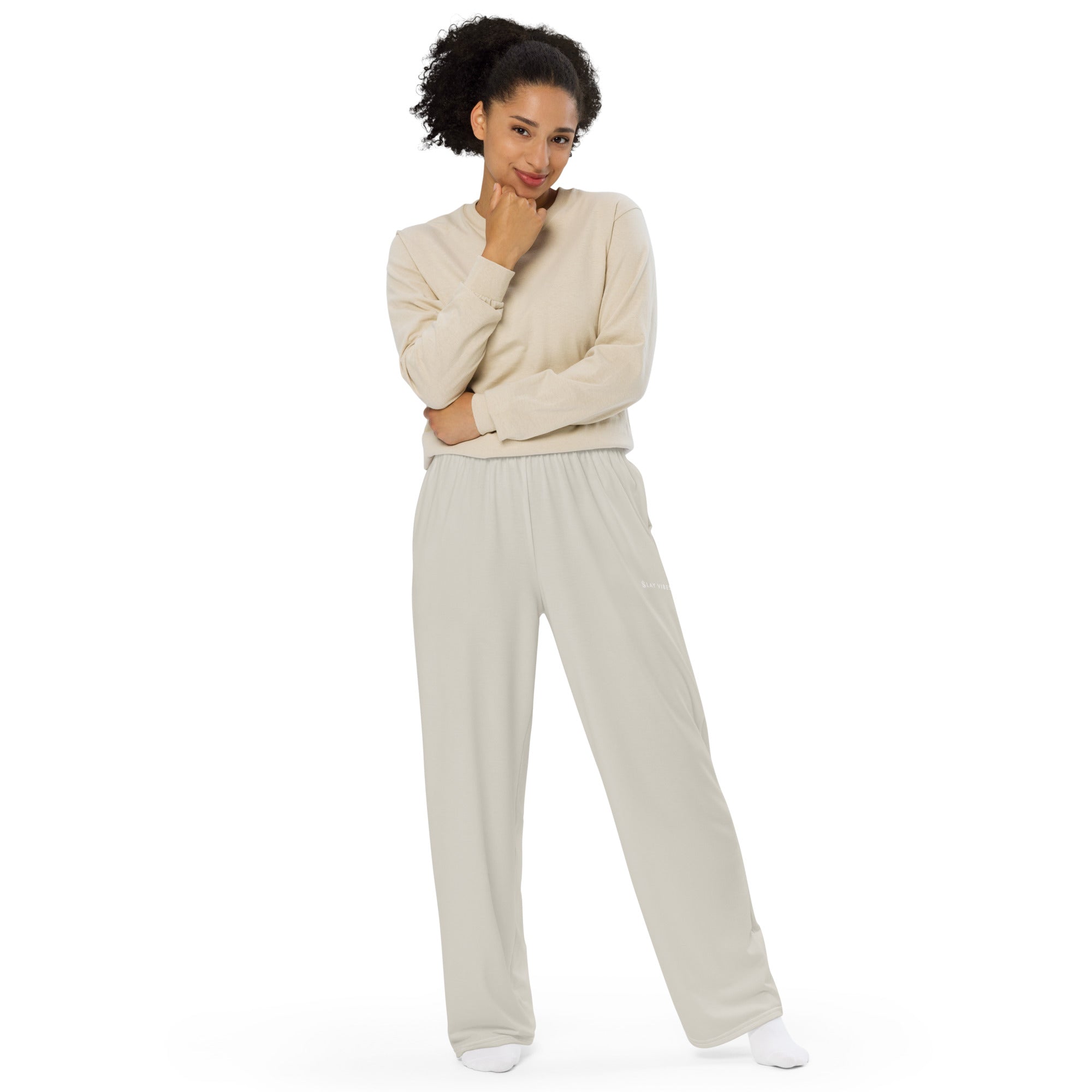 Basics - Bone Wide Leg Pants