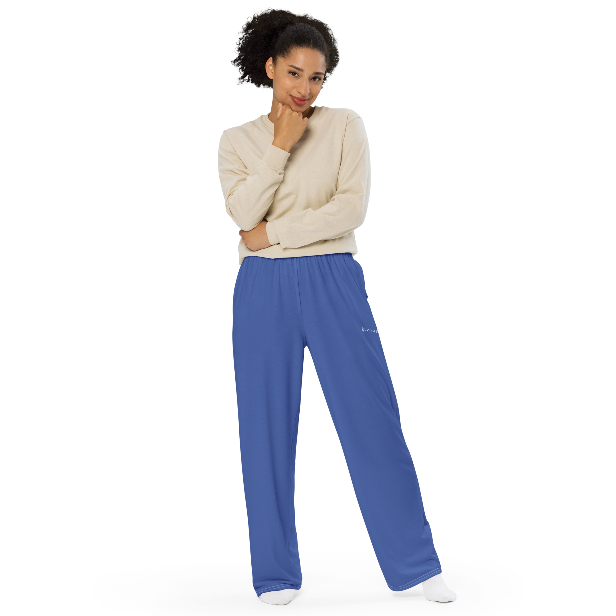 Basics - Marine Blue Wide Leg Pants