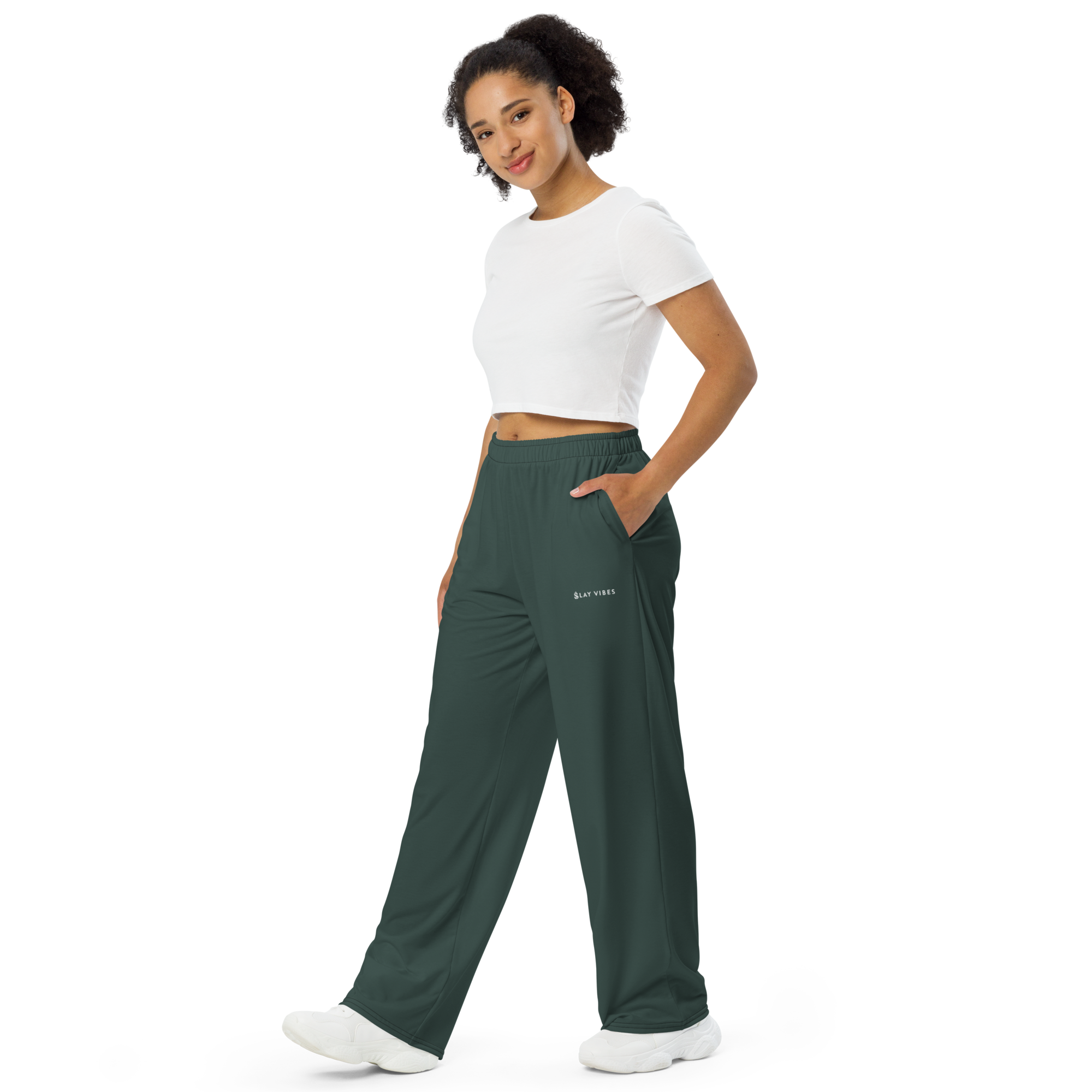 Basics - Green Wide Leg Pants