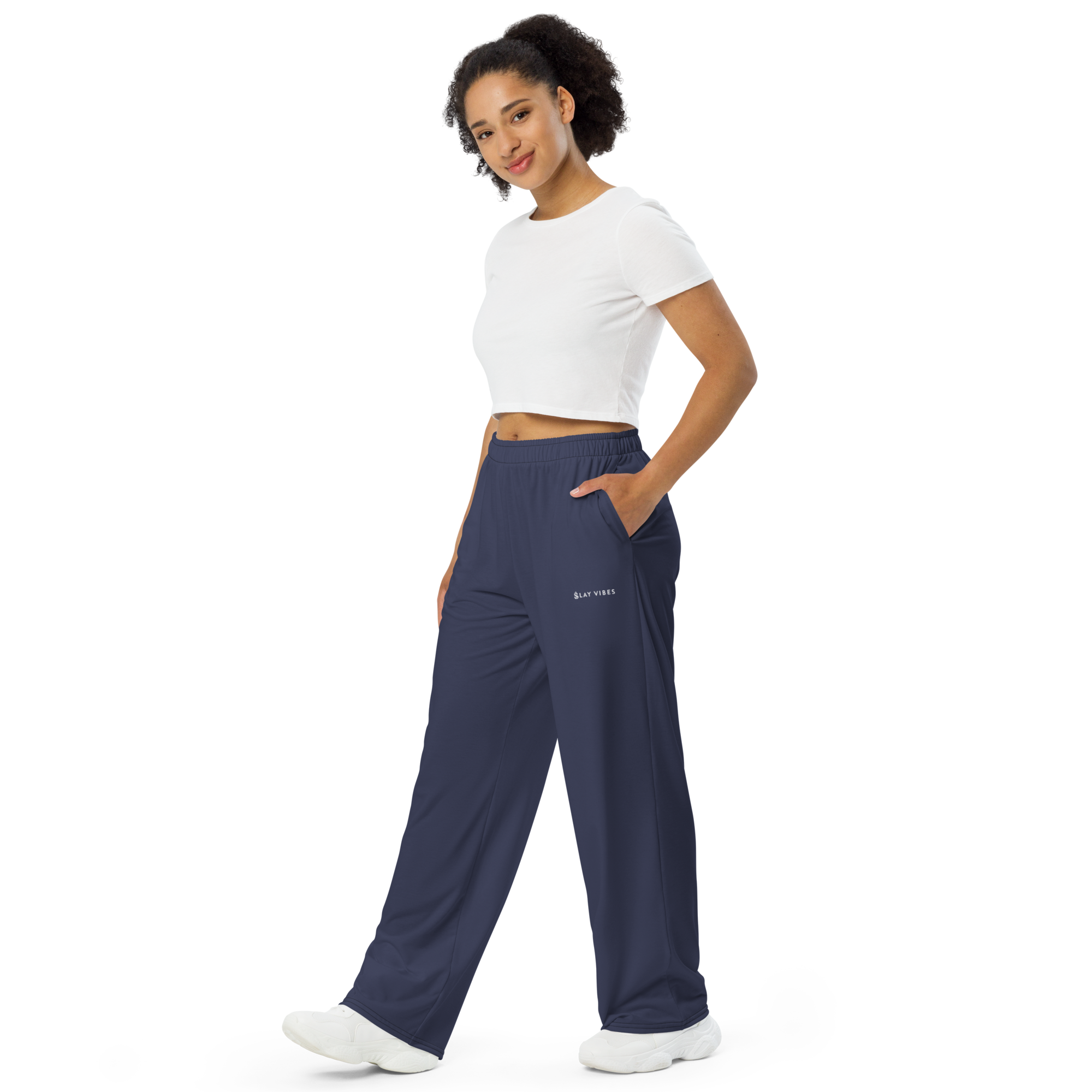 Basics - Navy Wide Leg Pants