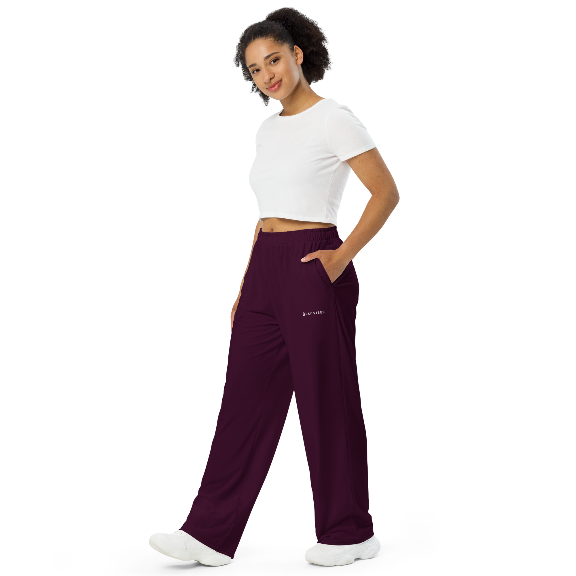 Basics - Eggplant Wide Leg Pants