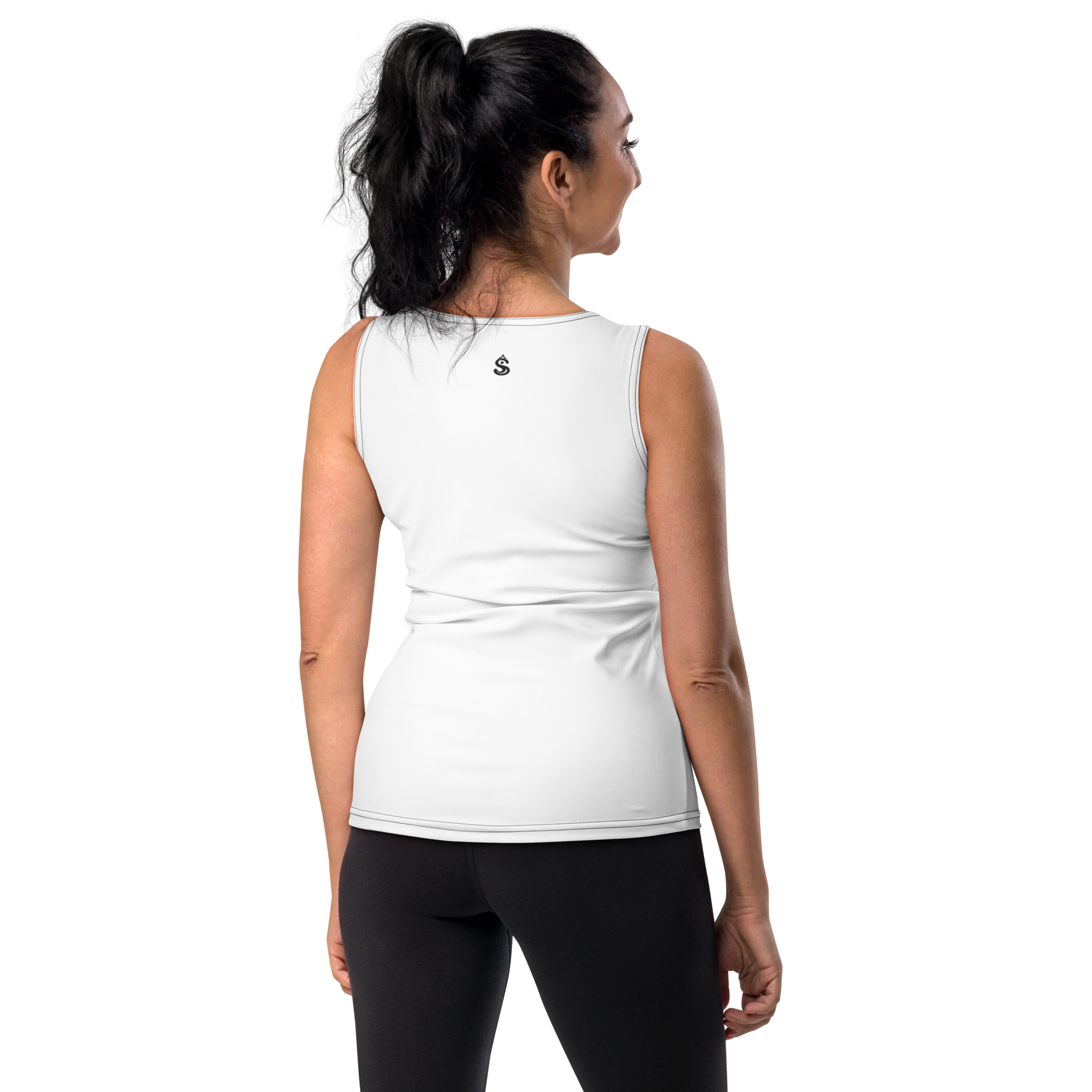 Basics - White Tank Top w/Black Stitch