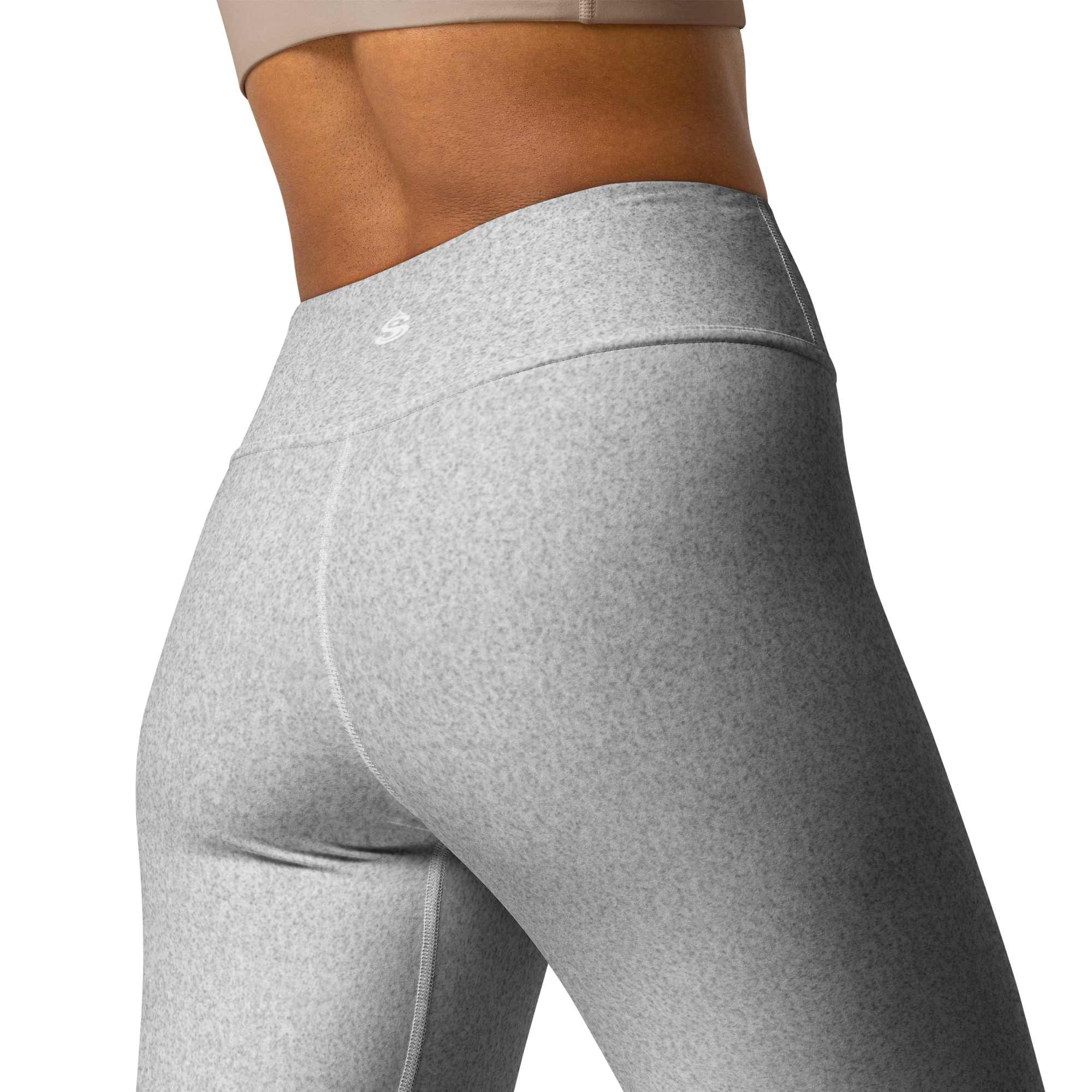 Heather Light Grey High-Waist Leggings