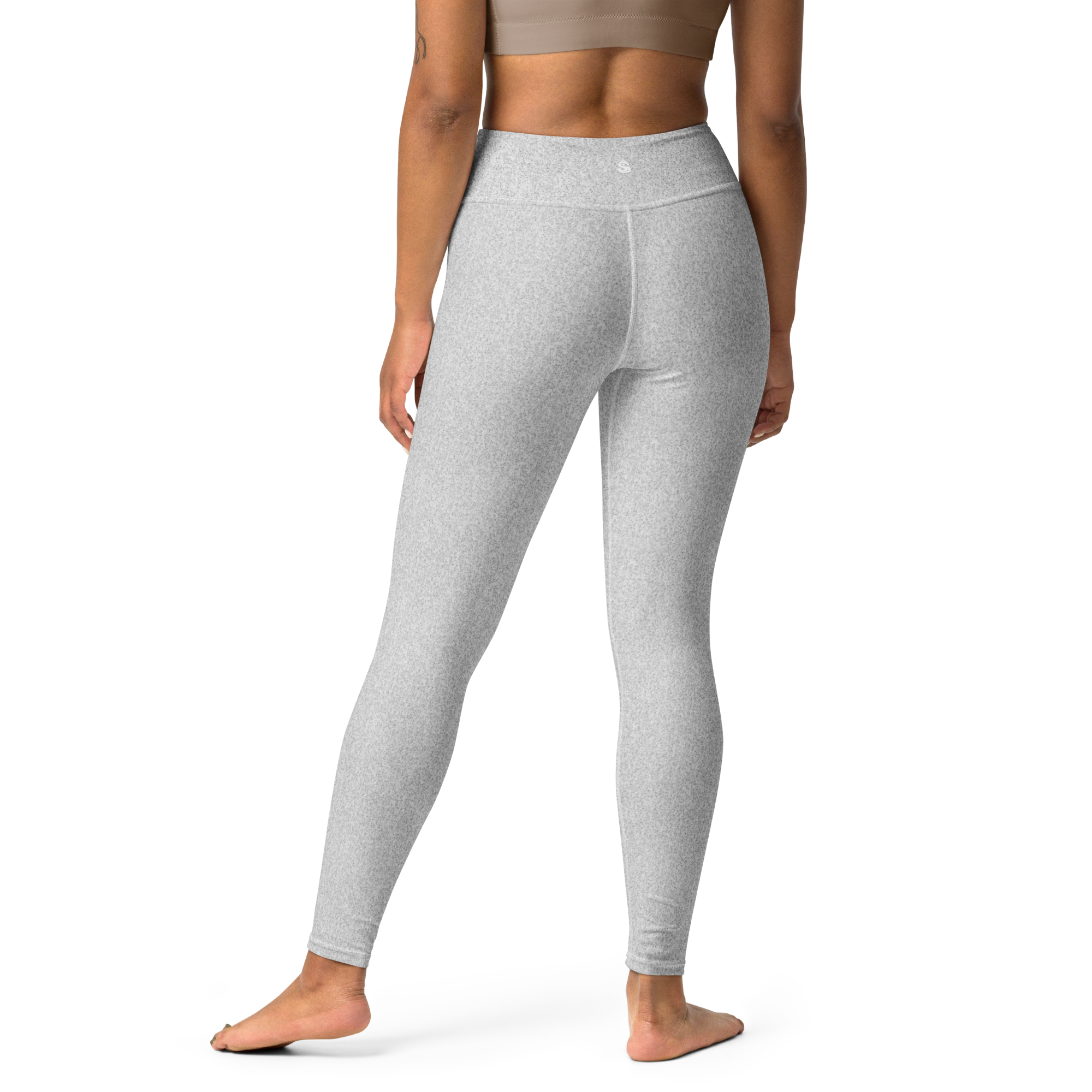 Heather Light Grey High-Waist Leggings