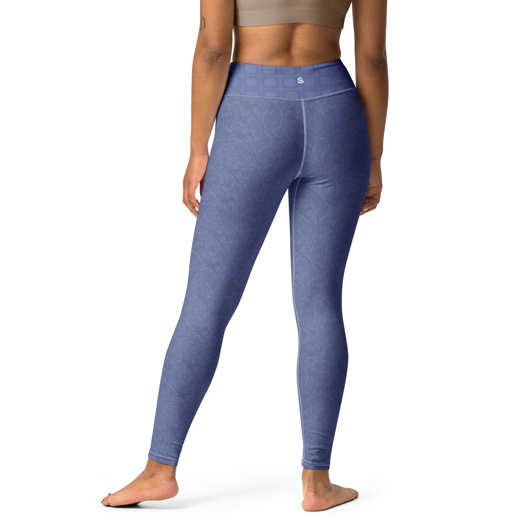 Paisley - Royal Blue High-Waist Leggings