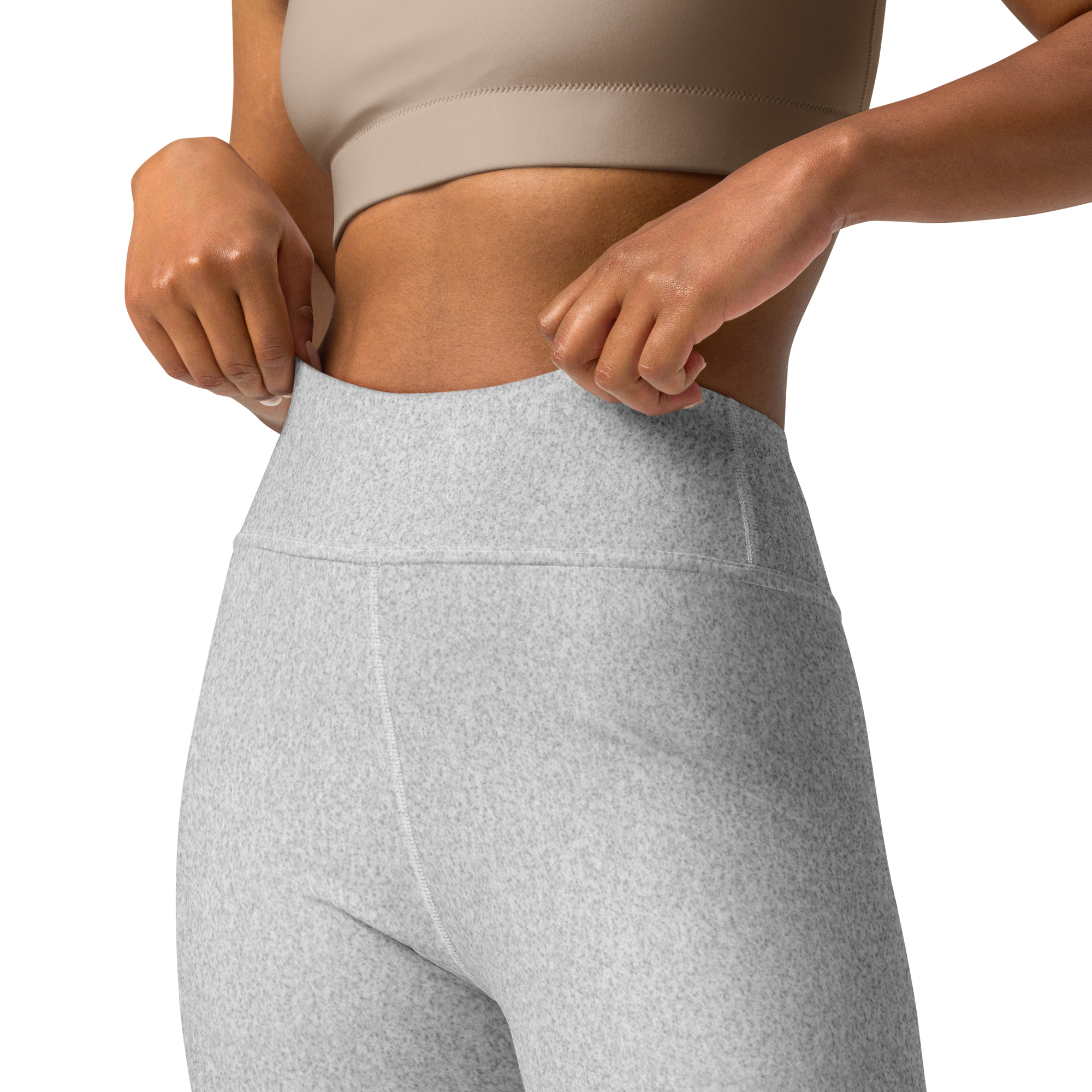 Heather Light Grey High-Waist Leggings