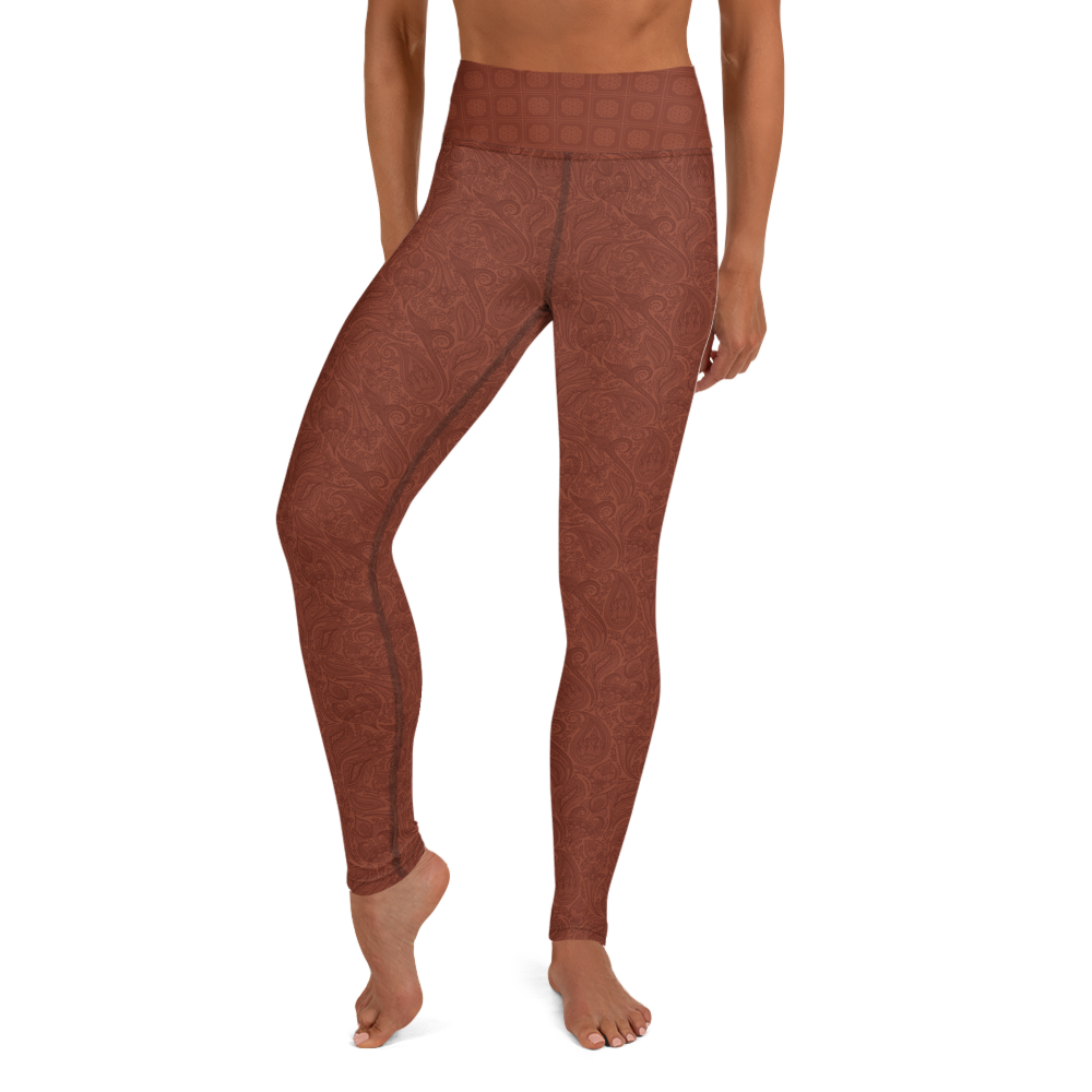 Paisley - Terracotta High-Waist Leggings