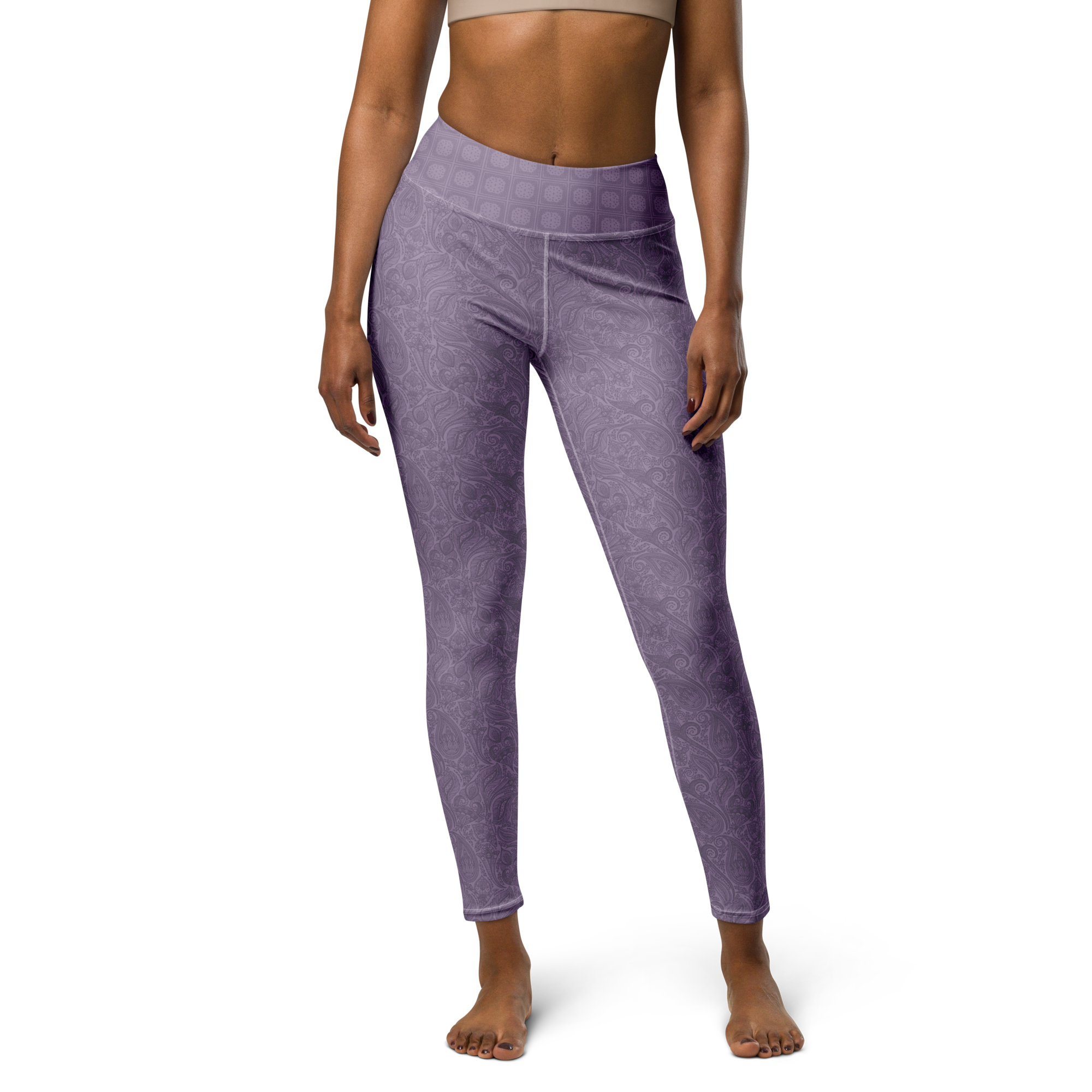 Lavender Paisley High-Waist Leggings