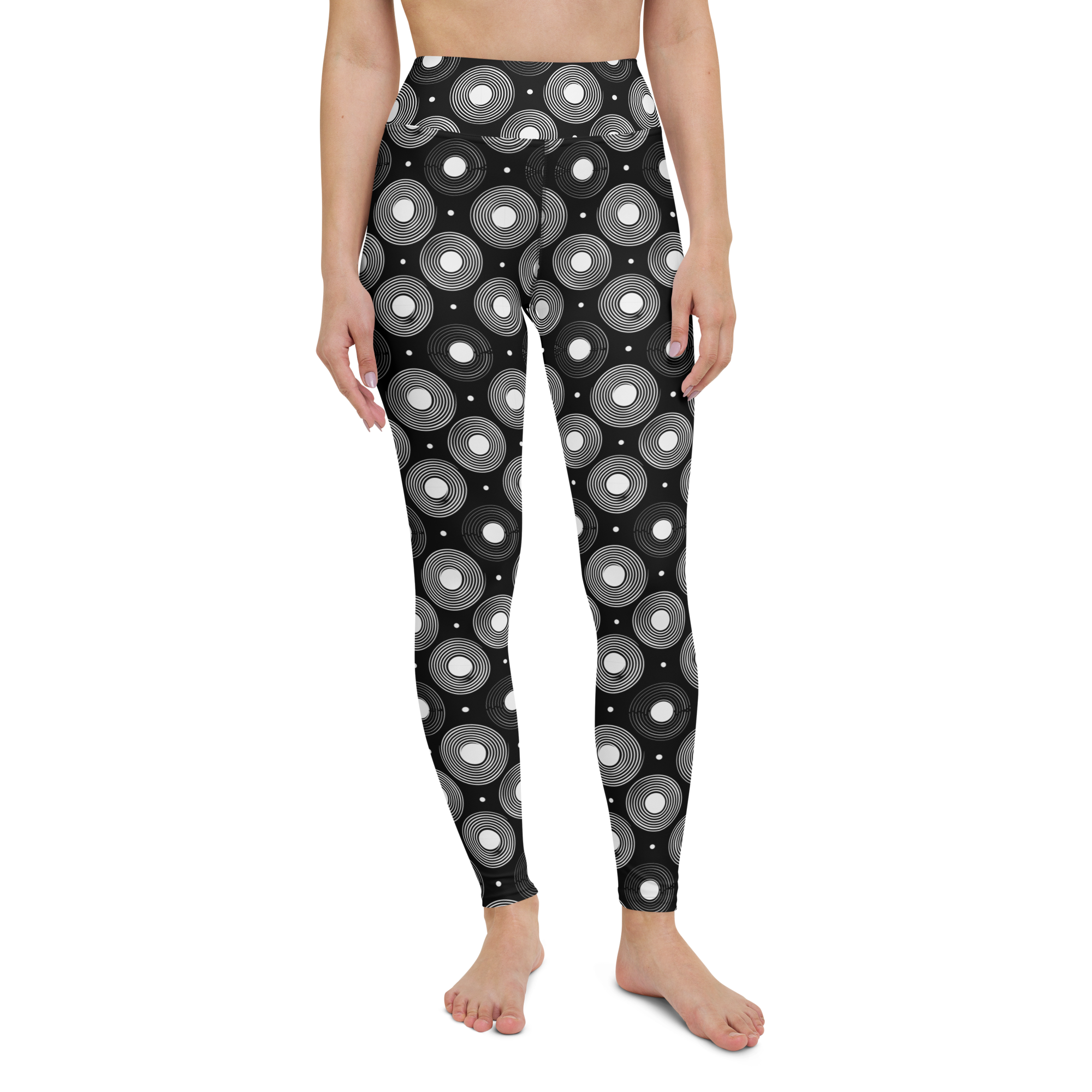 Infinite Circle - Black High-Waist Leggings