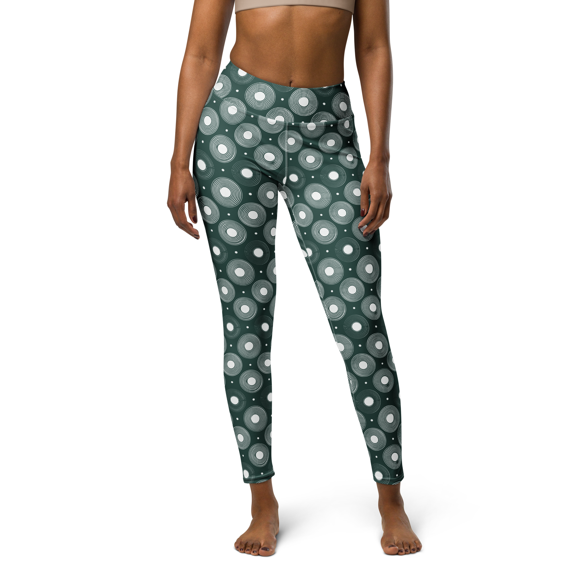 Infinite Circle - Green High-Waist Leggings