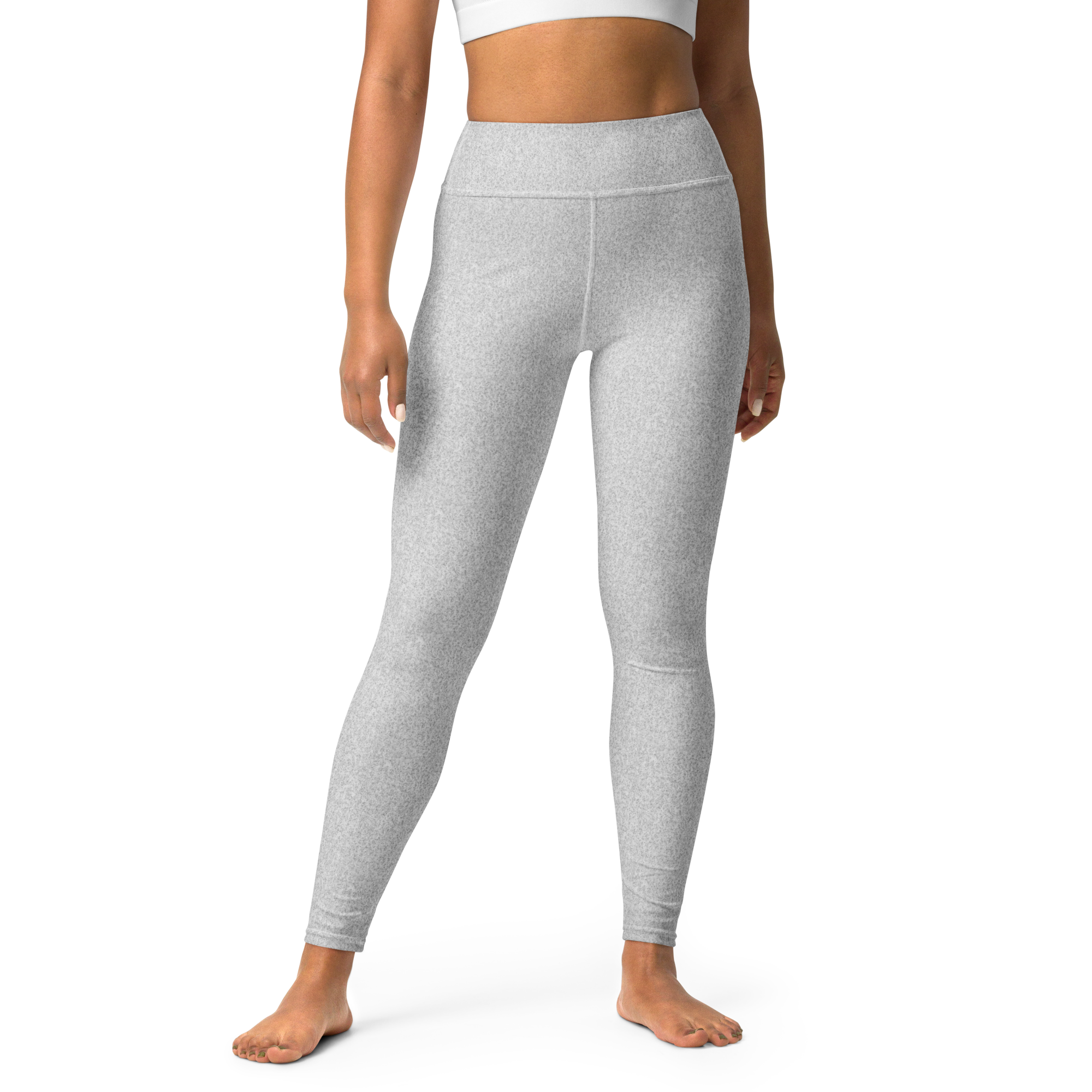 Heather Light Grey High-Waist Leggings