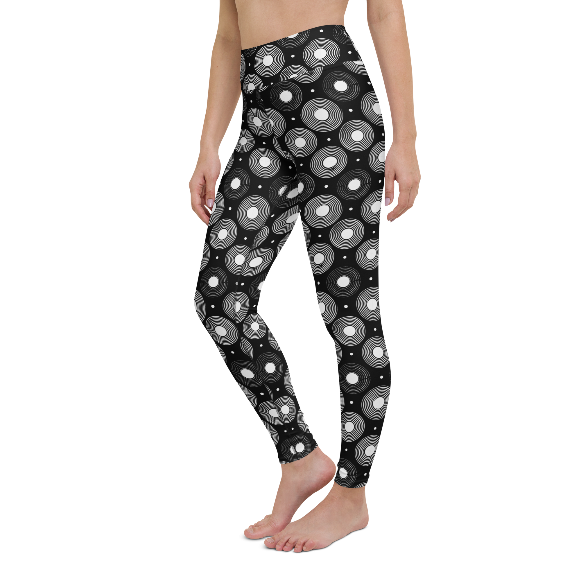 Infinite Circle - Black High-Waist Leggings