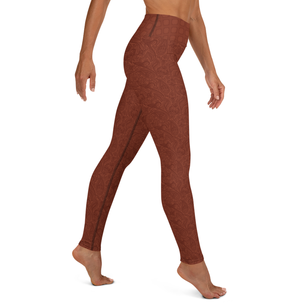 Paisley - Terracotta High-Waist Leggings