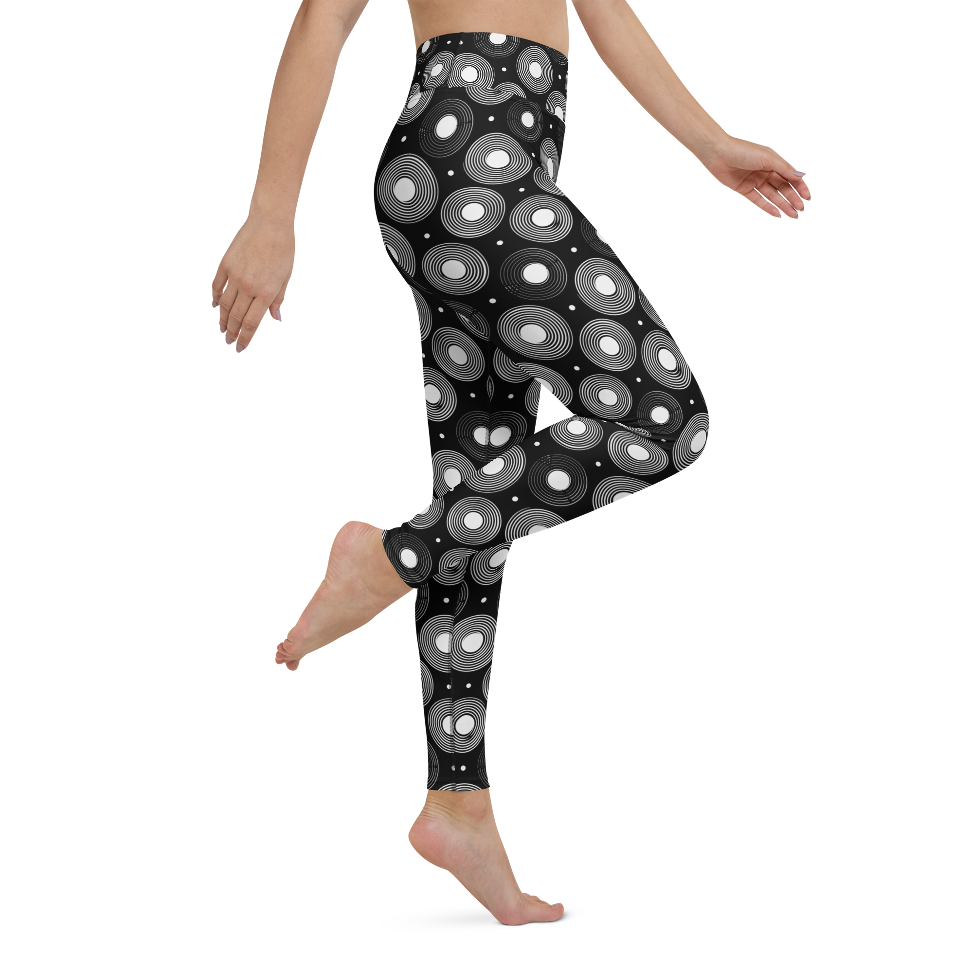 Infinite Circle - Black High-Waist Leggings