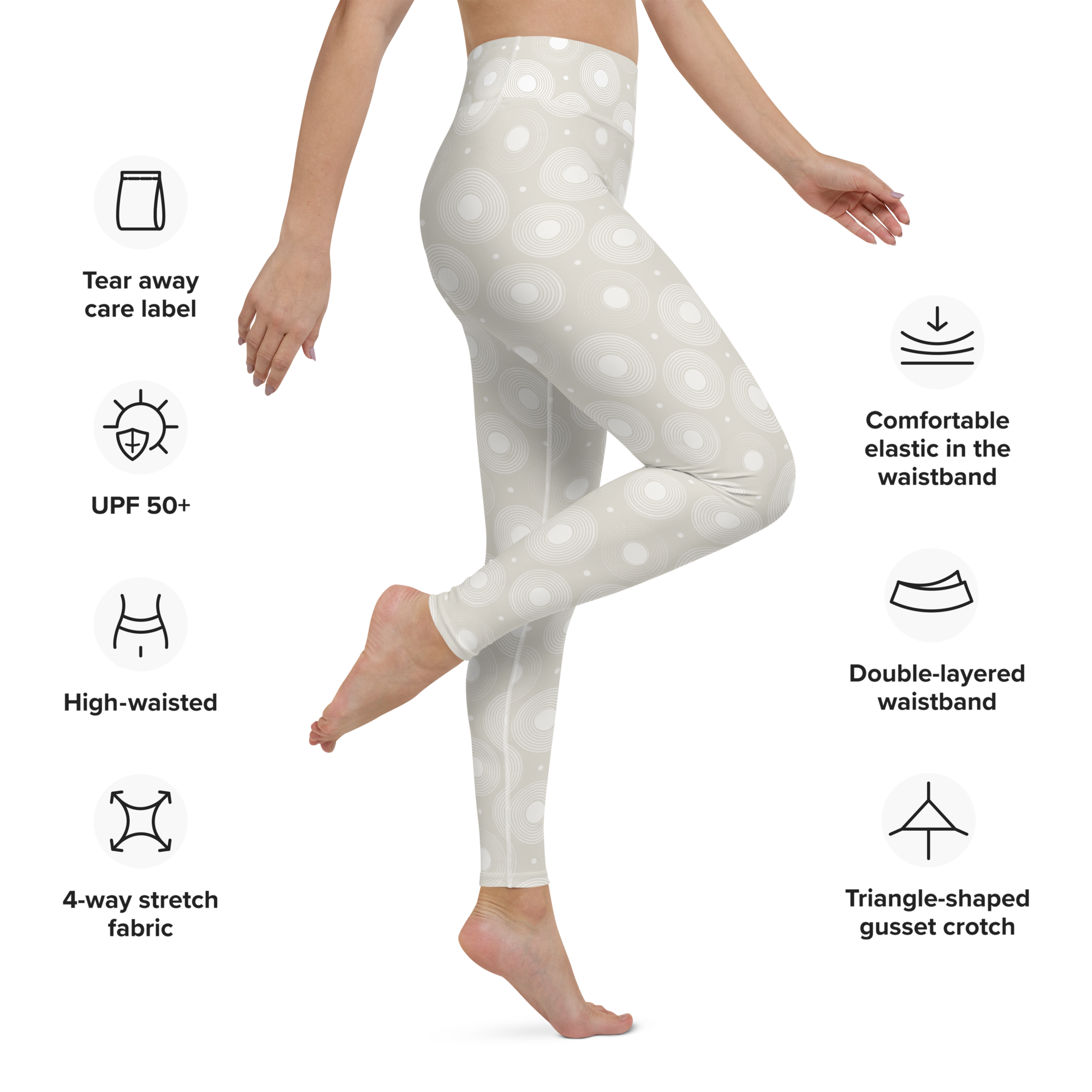 Infinite Circle - Bone High-Waist Leggings