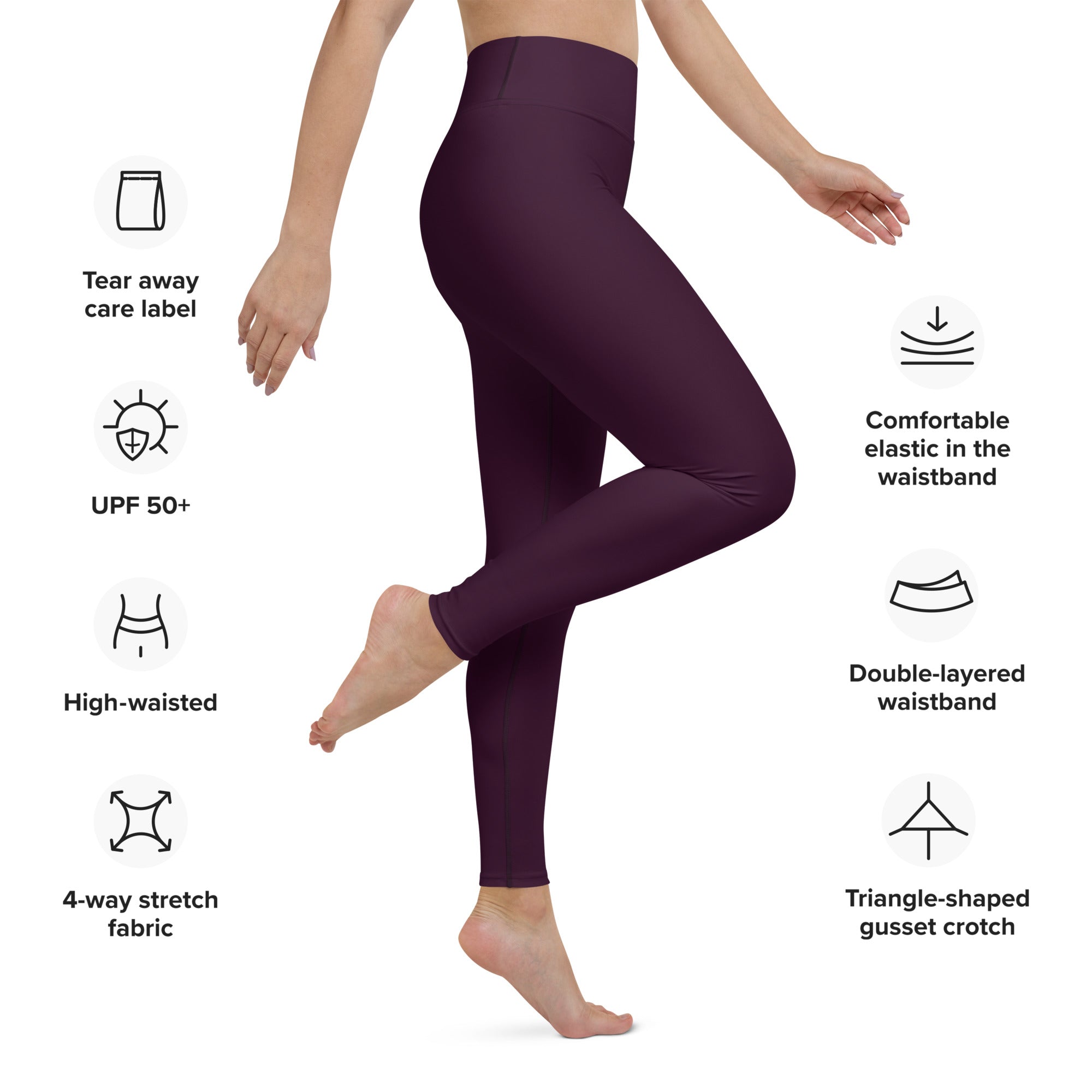 Basics - Eggplant High-Waist Leggings