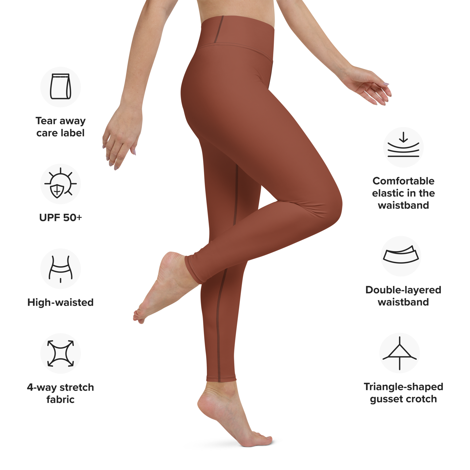 Basics - Terracotta High-Waist Leggings