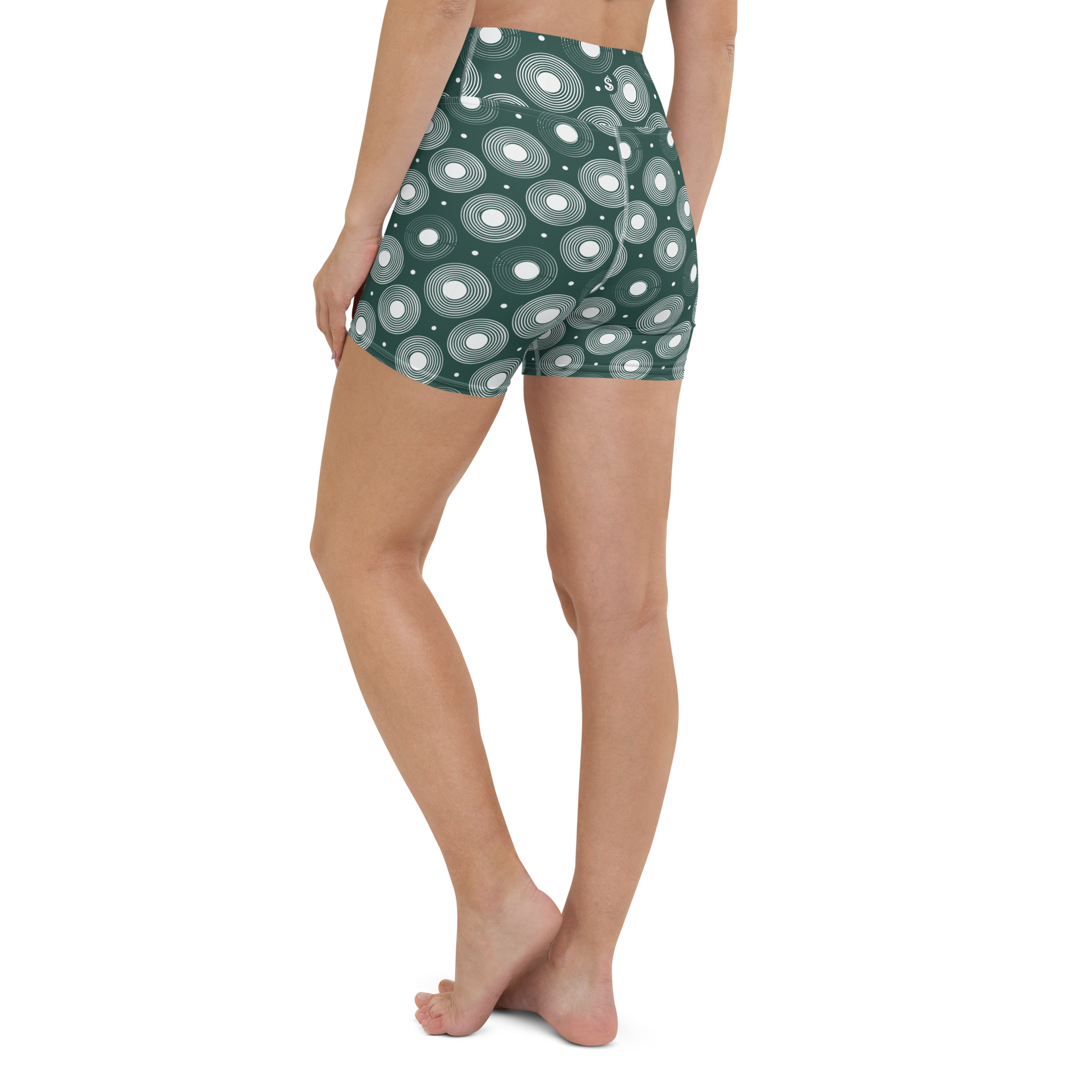 Circle - Green High-Waist Biker Shorts