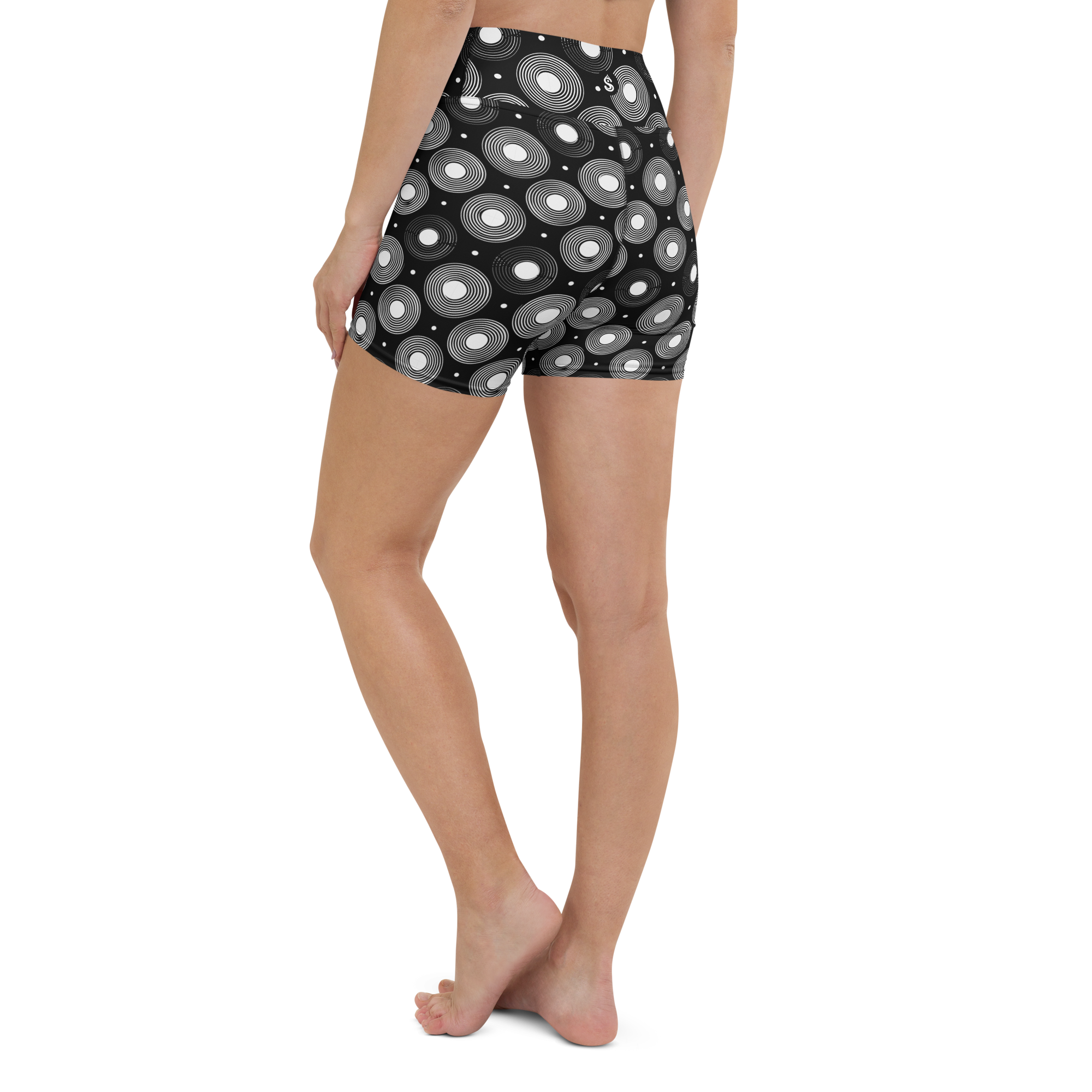 Circle - Black High-Waist Biker Shorts