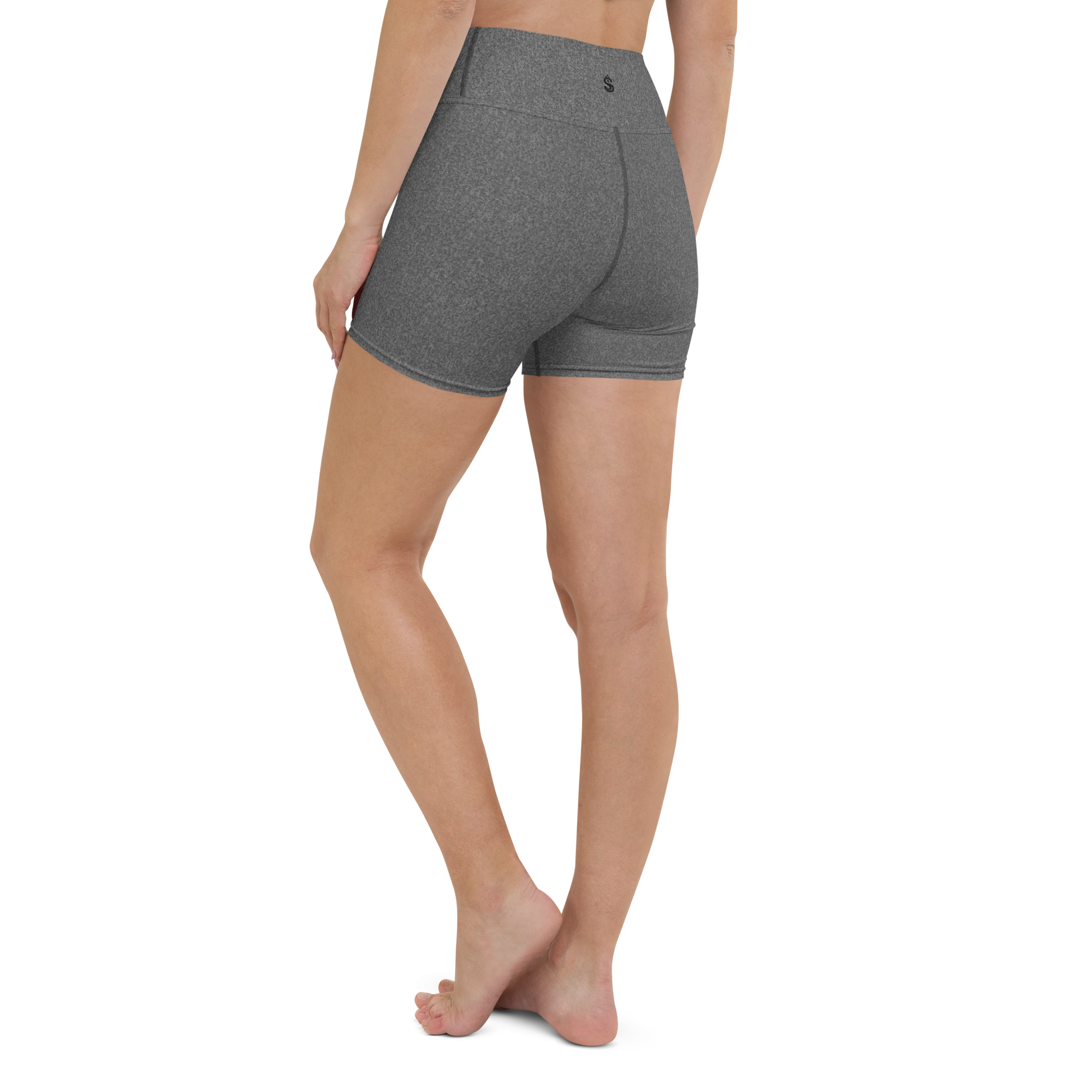 Heather Dark Grey High-Waist Biker Shorts