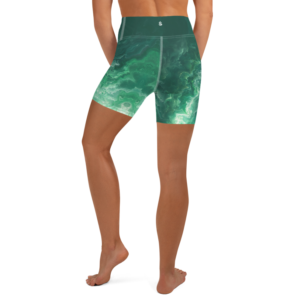 Awaken - Green High-Waist Biker Shorts