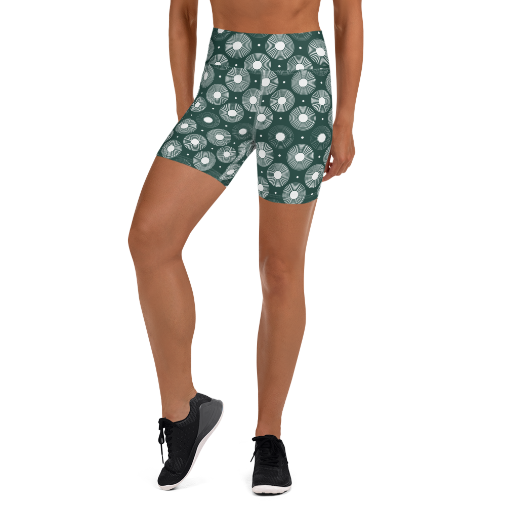 Circle - Green High-Waist Biker Shorts