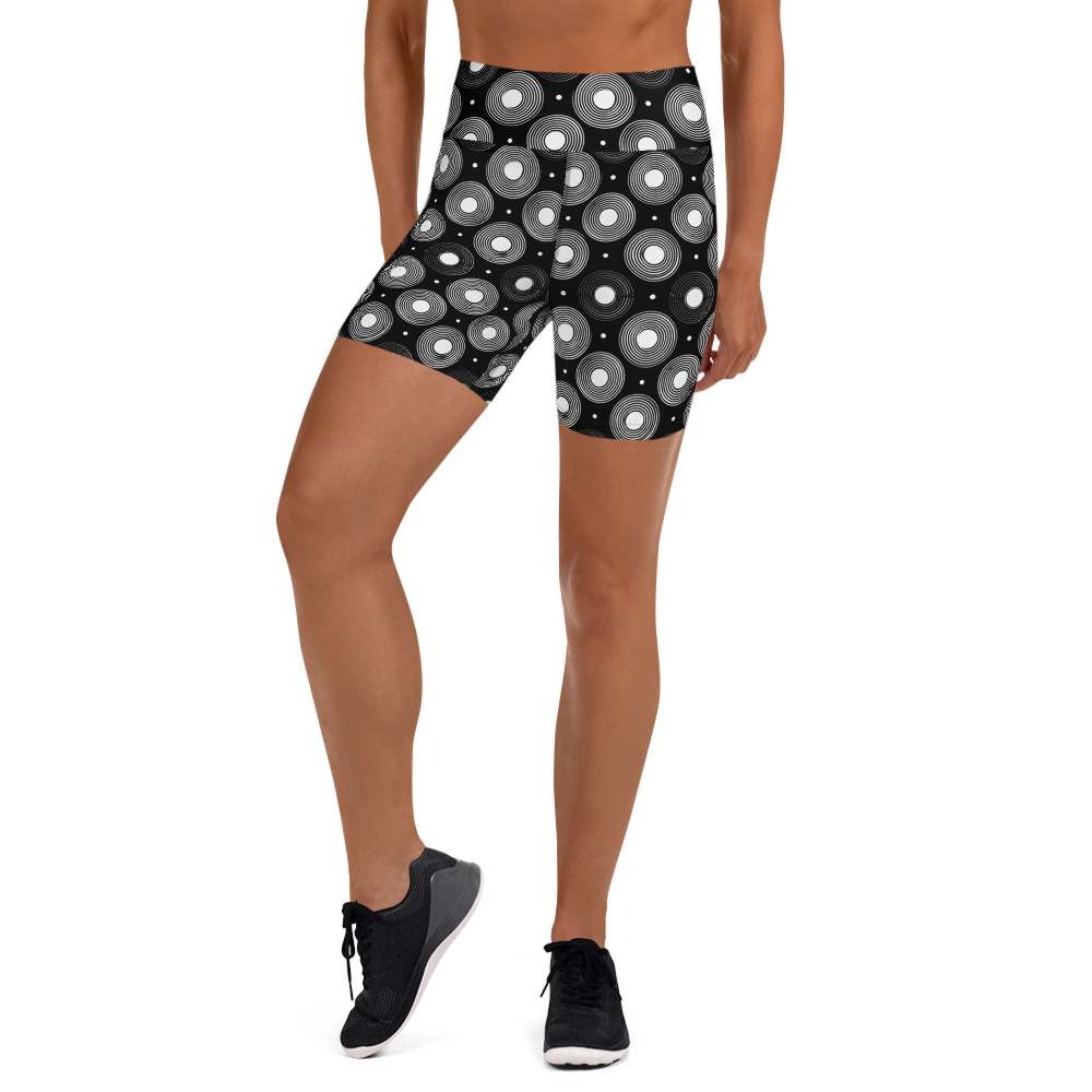 Circle - Black High-Waist Biker Shorts