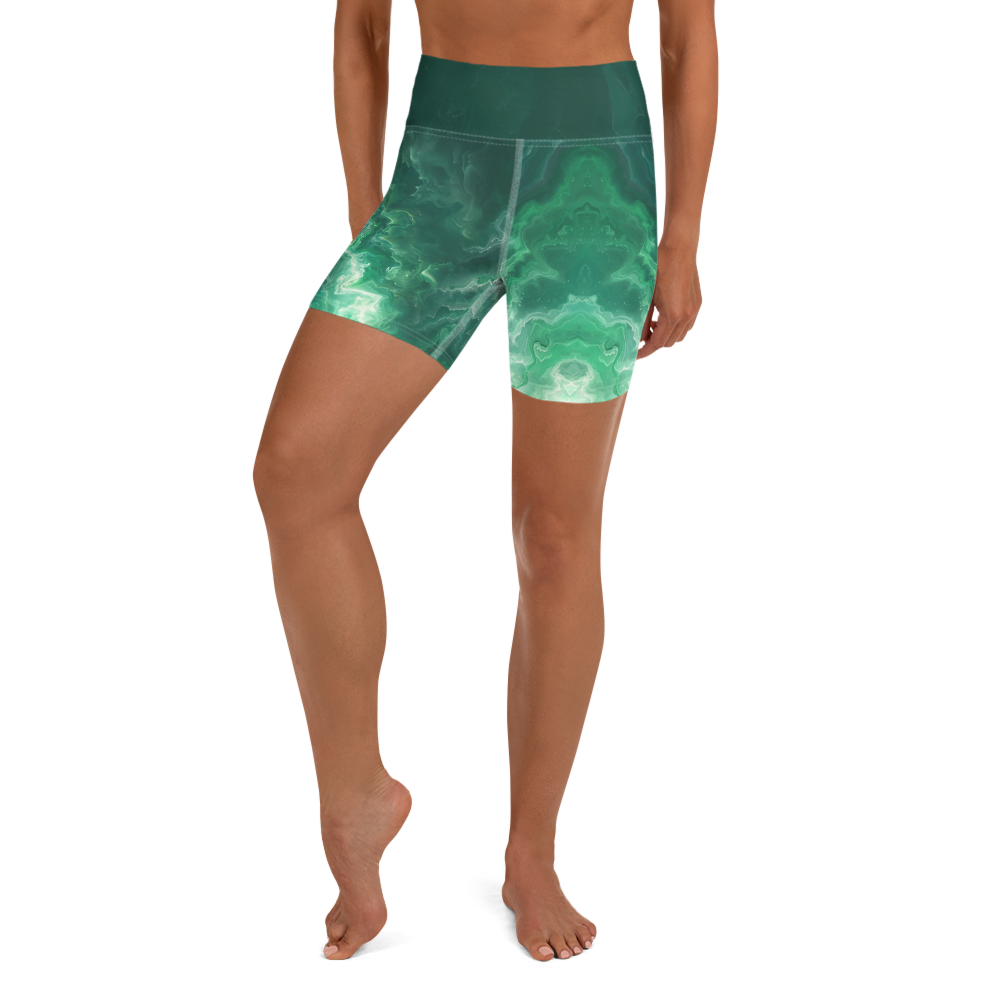 Awaken - Green High-Waist Biker Shorts