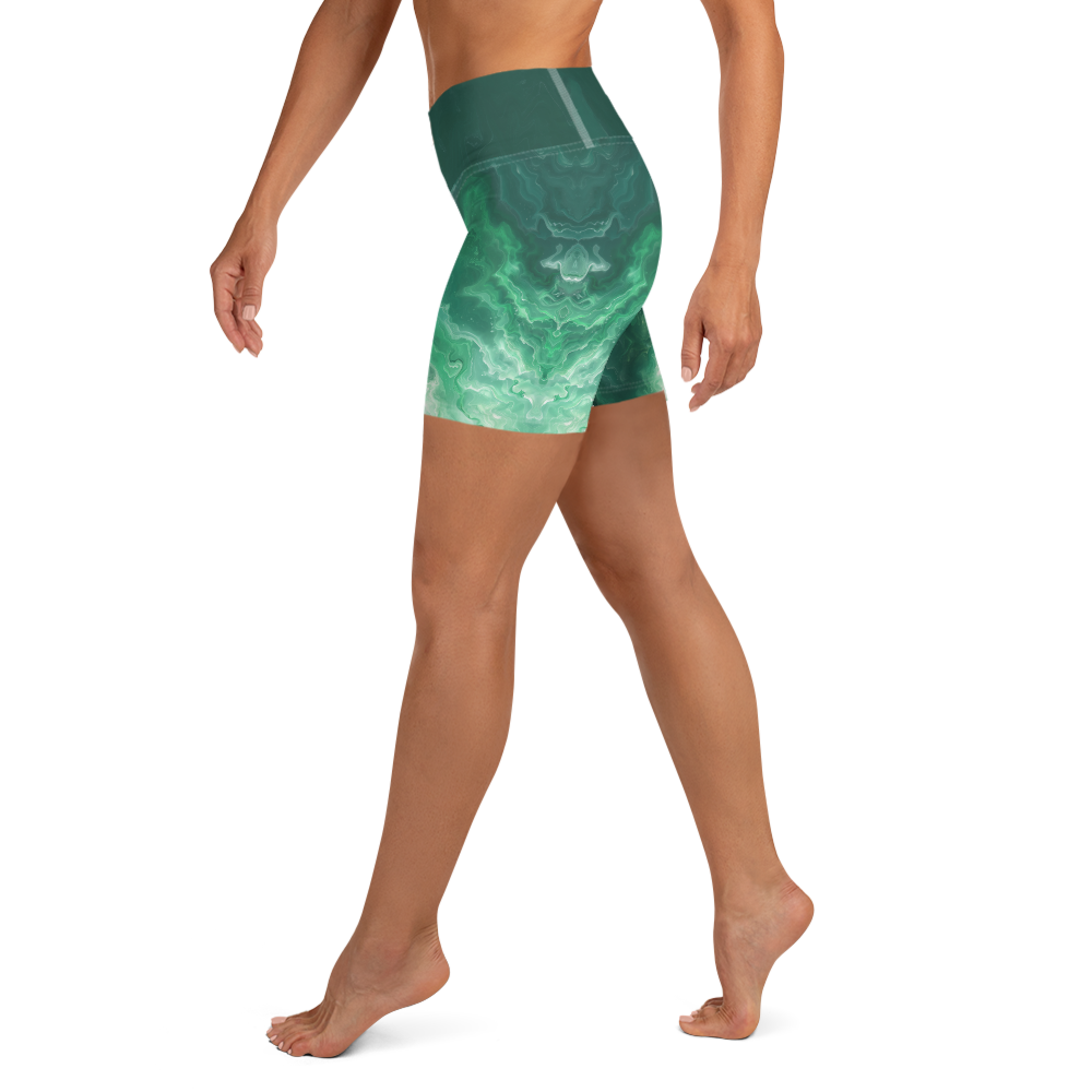 Awaken - Green High-Waist Biker Shorts