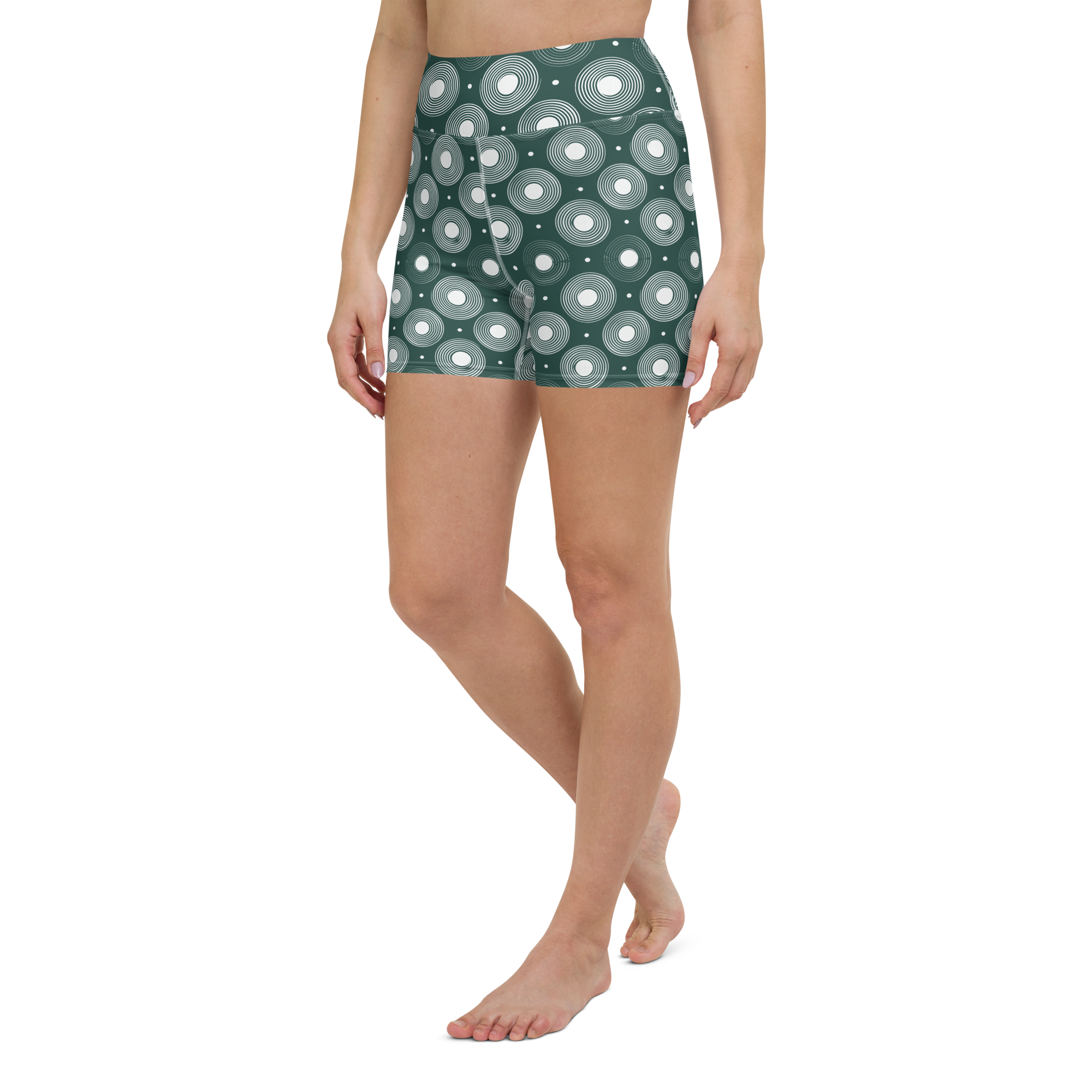 Circle - Green High-Waist Biker Shorts