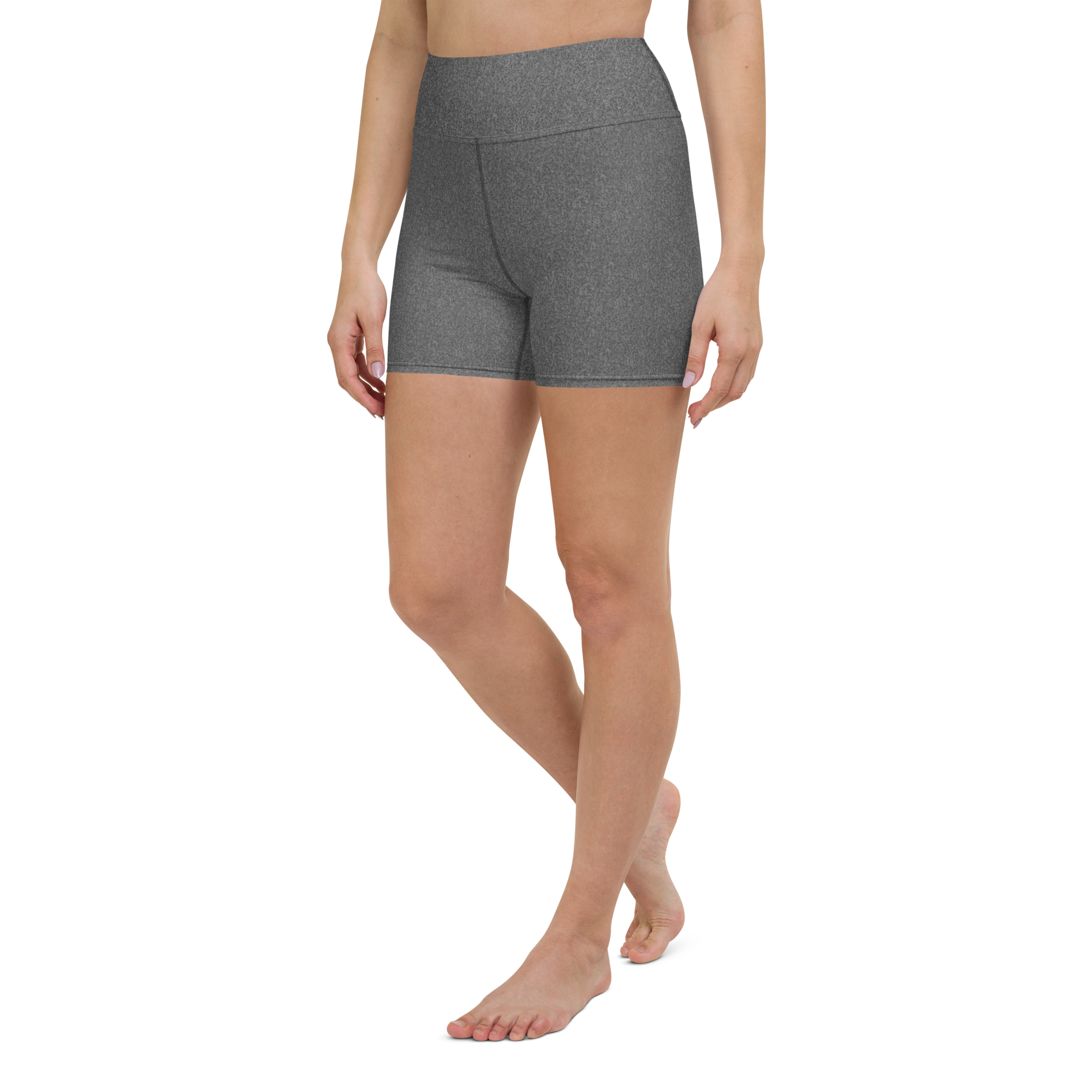 Heather Dark Grey High-Waist Biker Shorts