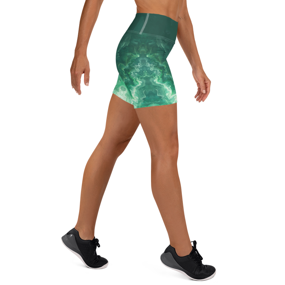 Awaken - Green High-Waist Biker Shorts