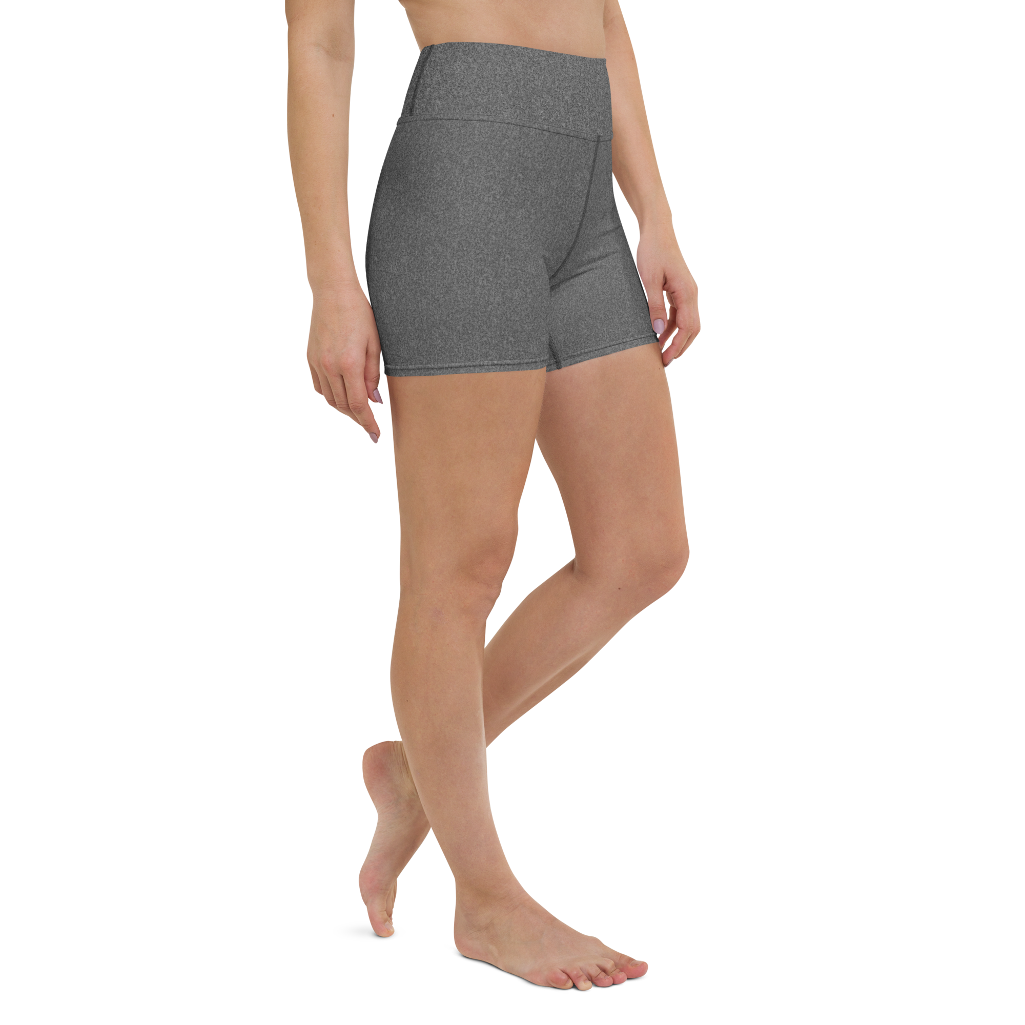 Heather Dark Grey High-Waist Biker Shorts